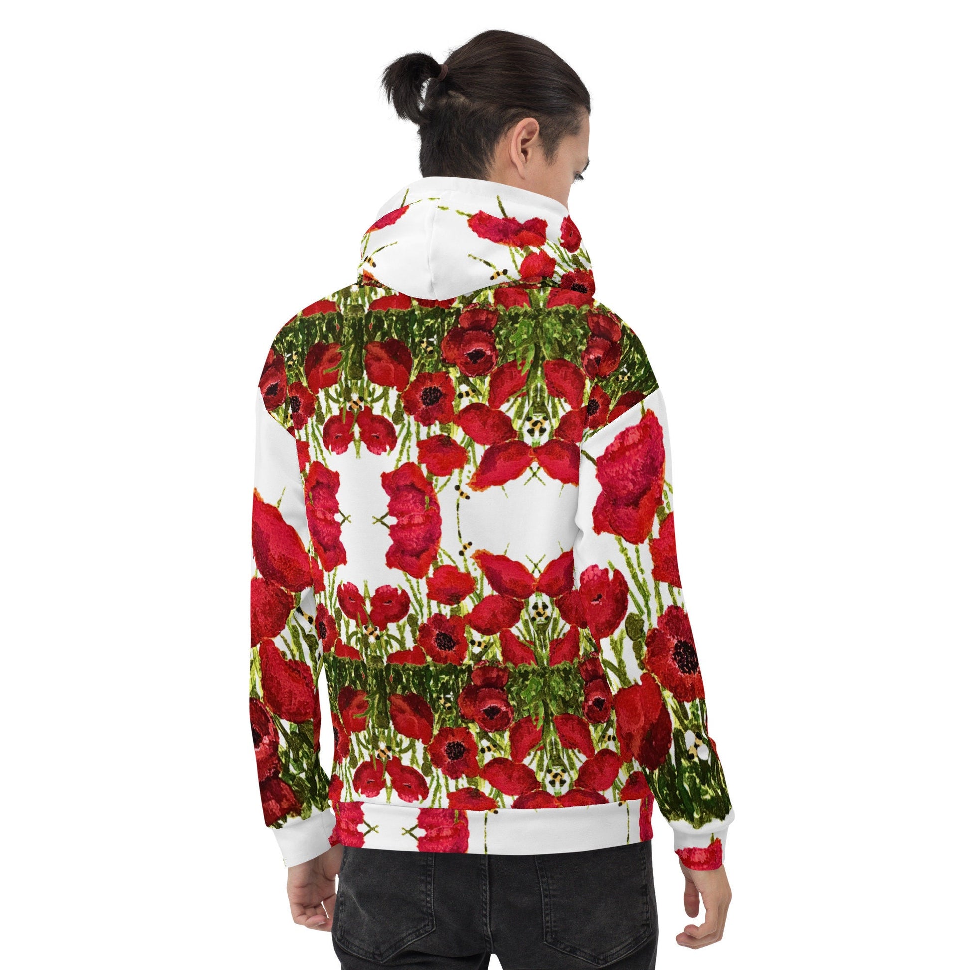 Red Poppies Unisex Hoodie,hoodie with pockets,pullover hoodie,fall hoodie,aunt hoodie,mama hoodie,hippie hoodie,comfy hoodie