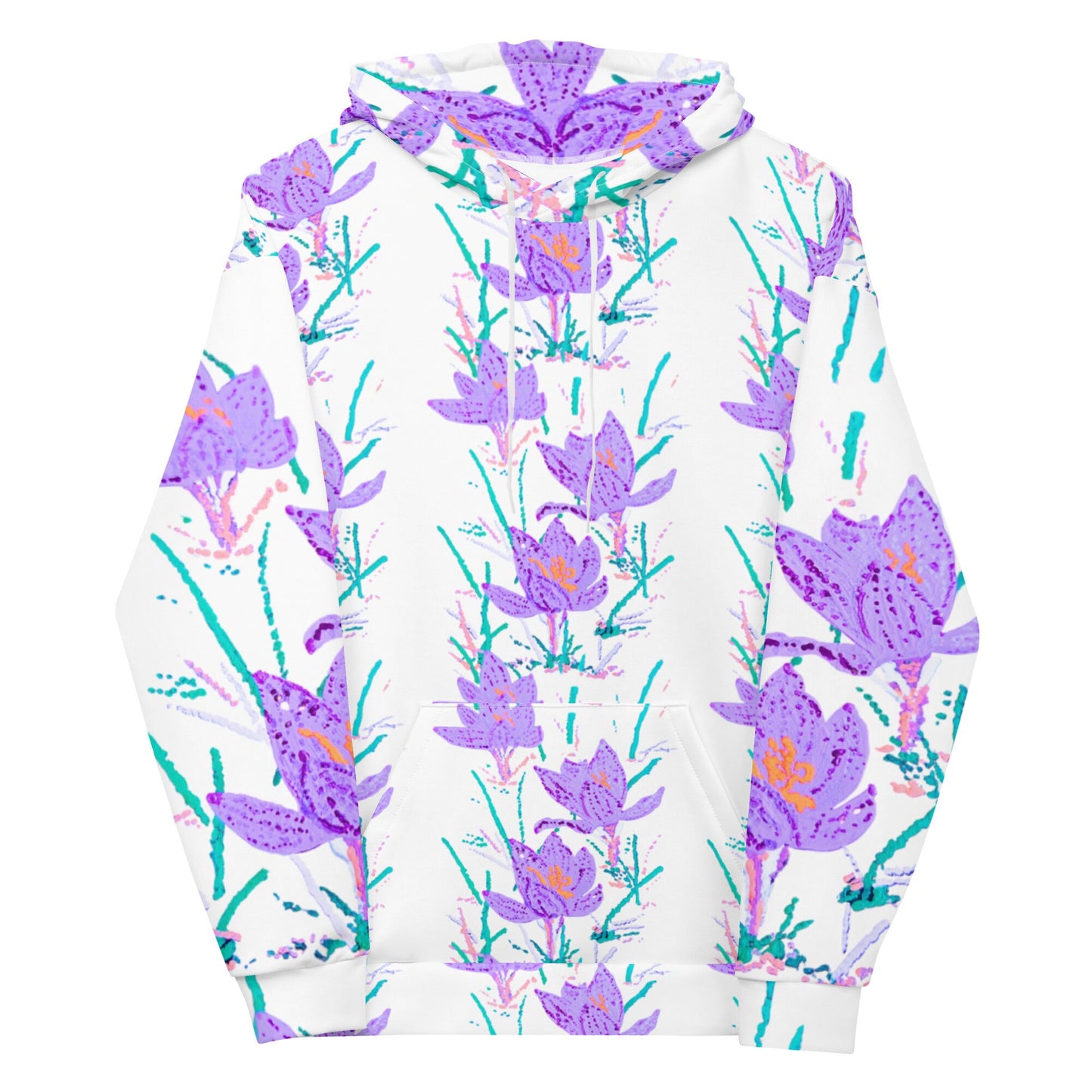 Crocus Flower Unisex Hoodie,floral hoodie,hoodie with pockets,aunt hoodie,mama hoodie,pullover hoodie,beach hoodie,trendy hoodie