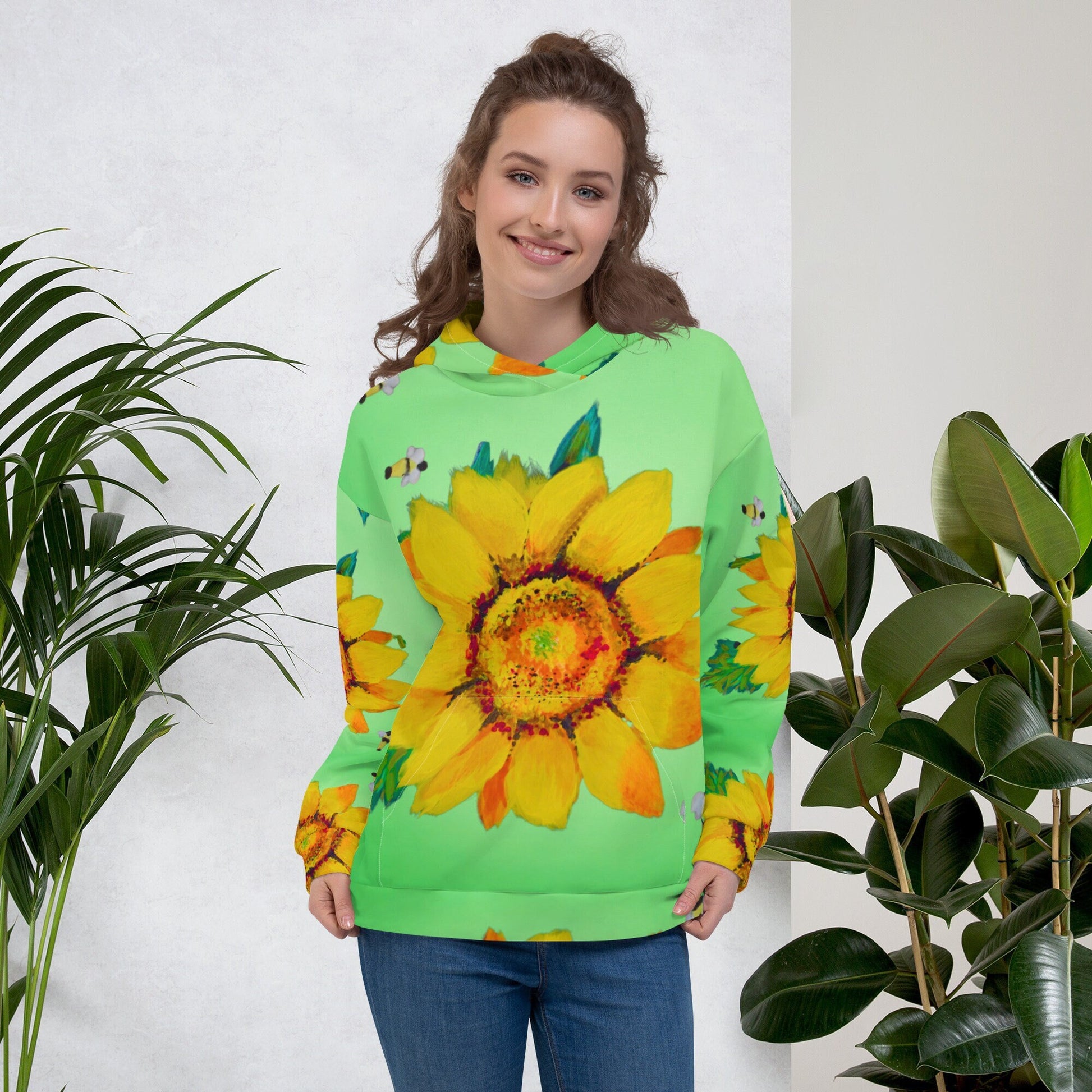 Sunflower Unisex Hoodie,hoodie with pockets,yellow flower hoodie,pullover hoodie,fall hoodie,trendy hoodie,college hoodie,unique hoodie