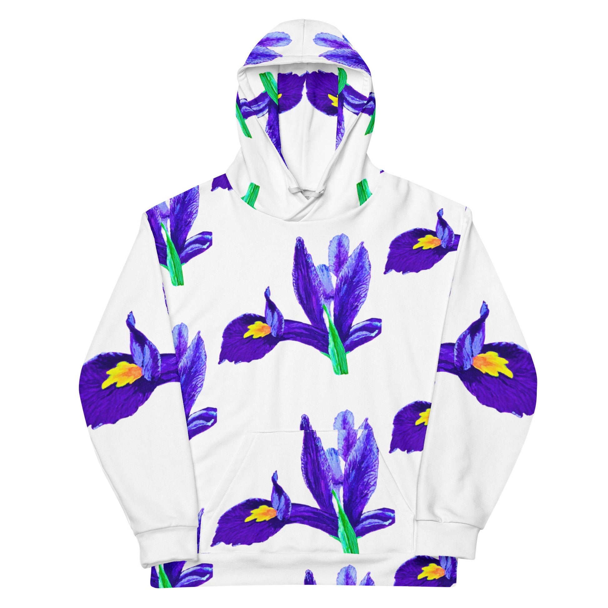 Iris Flower Unisex Hoodie,hoodie with pockets,pullover hoodie,street wear hoodie,floral hoodie,mama hoodie,aunt hoodie,fun hoodie