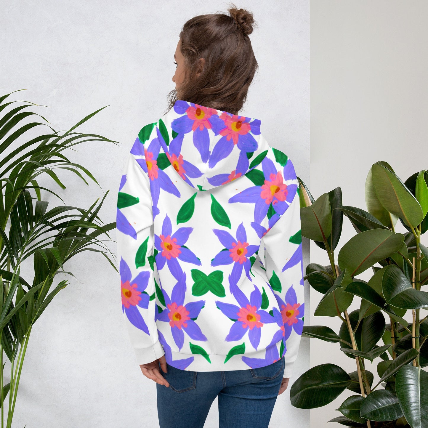 Purple Lilies Unisex Hoodie,floral hoodie,hoodie with pocket,nature hoodie,trending hoodie,pullover hoodie,comfy hoodie