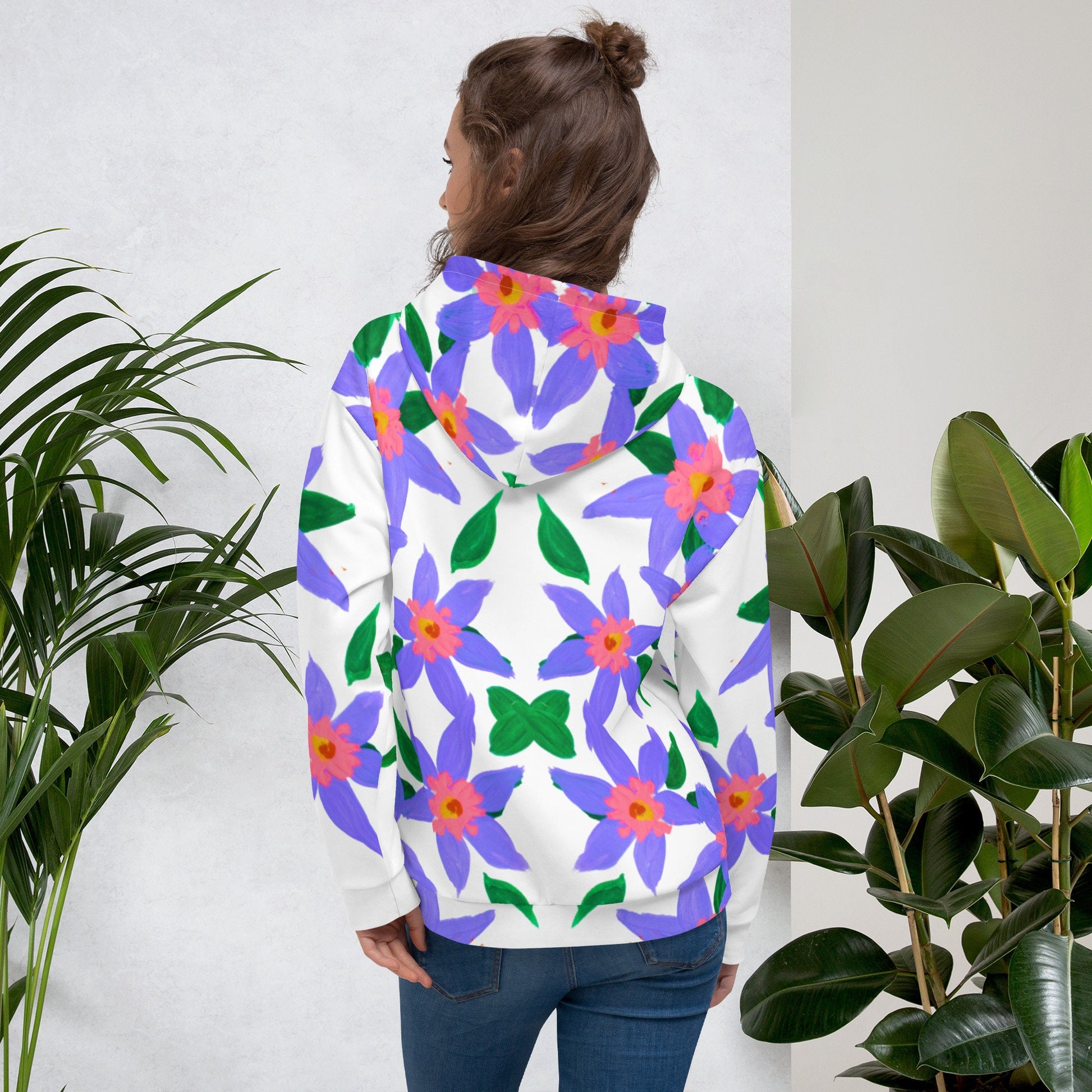 Purple Lilies Unisex Hoodie,floral hoodie,hoodie with pocket,nature hoodie,trending hoodie,pullover hoodie,comfy hoodie