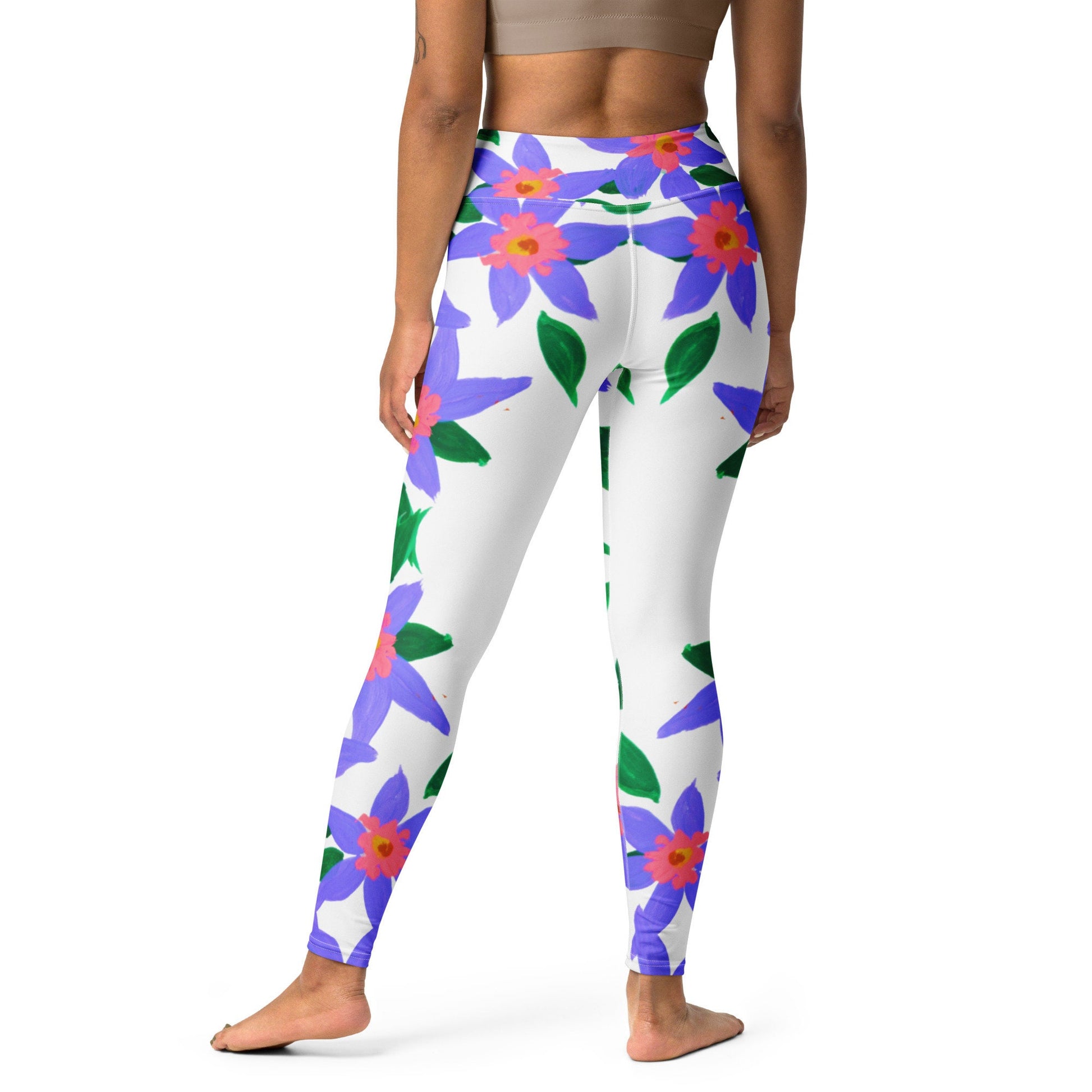 Purple Lilies Yoga Leggings,floral leggings,fitness leggings,workout leggings,colorful leggings,nature lovers gift,high waist leggings