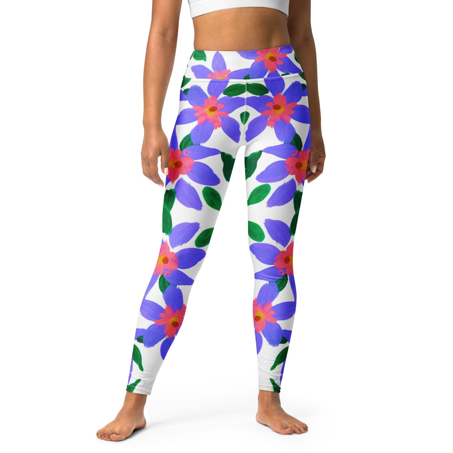 Purple Lilies Yoga Leggings,floral leggings,fitness leggings,workout leggings,colorful leggings,nature lovers gift,high waist leggings