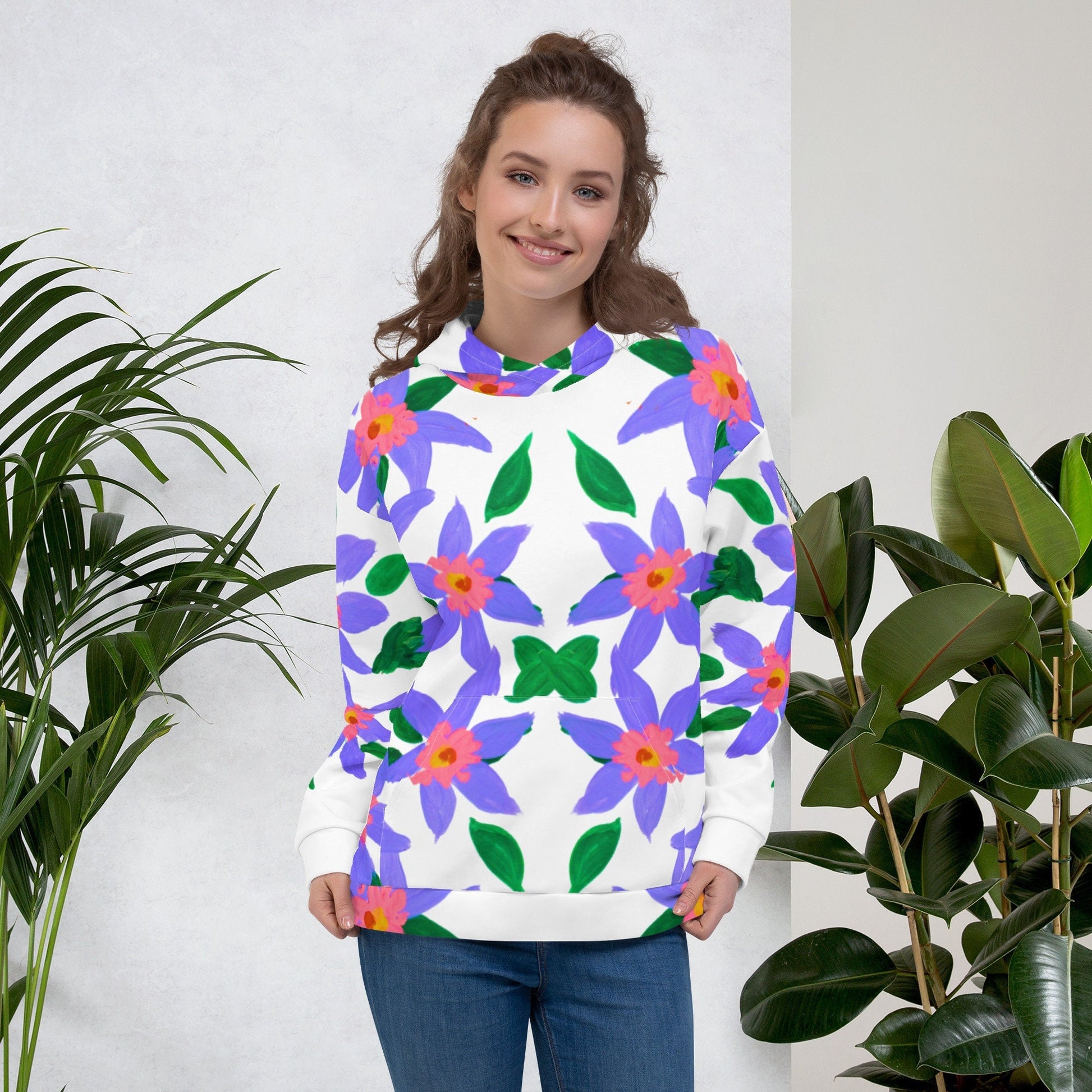 Purple Lilies Unisex Hoodie,floral hoodie,hoodie with pocket,nature hoodie,trending hoodie,pullover hoodie,comfy hoodie
