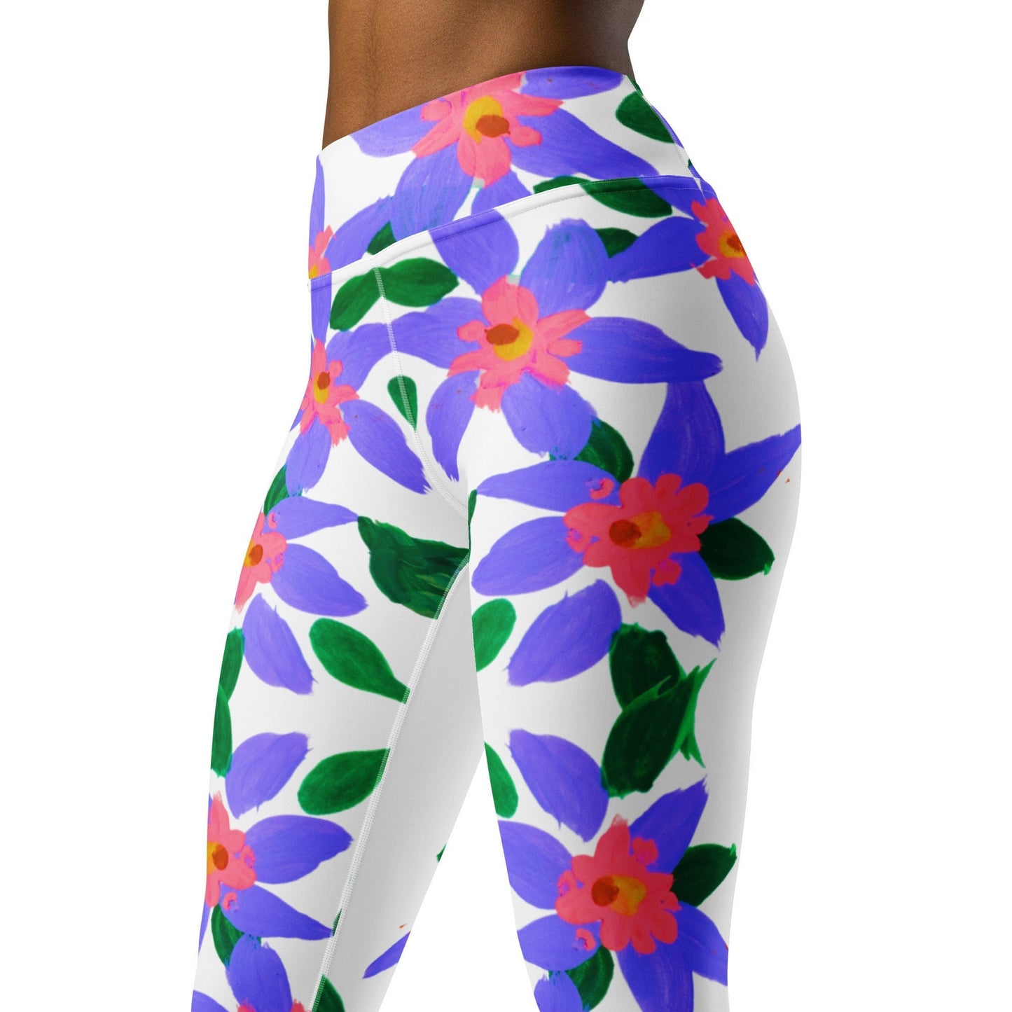 Purple Lilies Yoga Leggings,floral leggings,fitness leggings,workout leggings,colorful leggings,nature lovers gift,high waist leggings