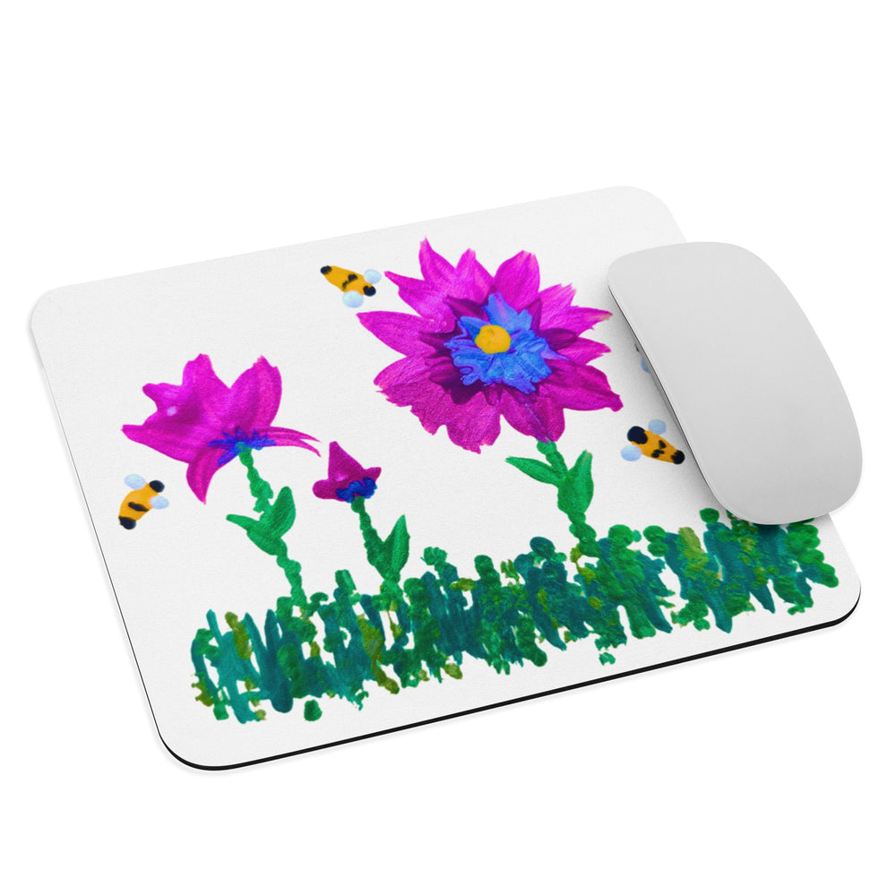 Pink and Blue Floral Mousepad,gaming mousepad,girly mousepad,gift for nerds,aesthetic mousepad,desk accessaries,colorful mouse pad