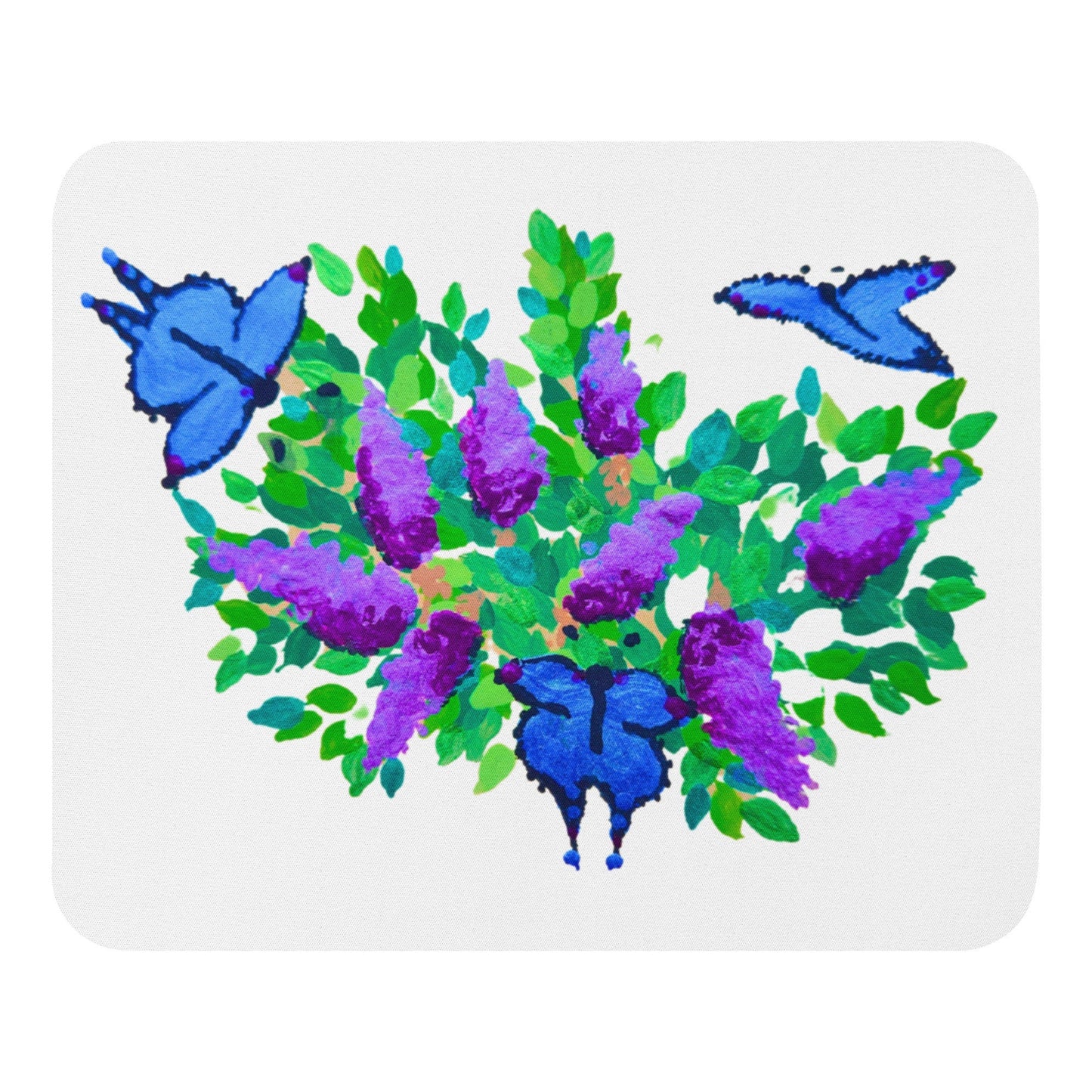 Blue Butterfly Floral Mousepad,nature lover gift,work from home,gift for nerds,gaming mousepad,floral decor,aesthetic mousepad