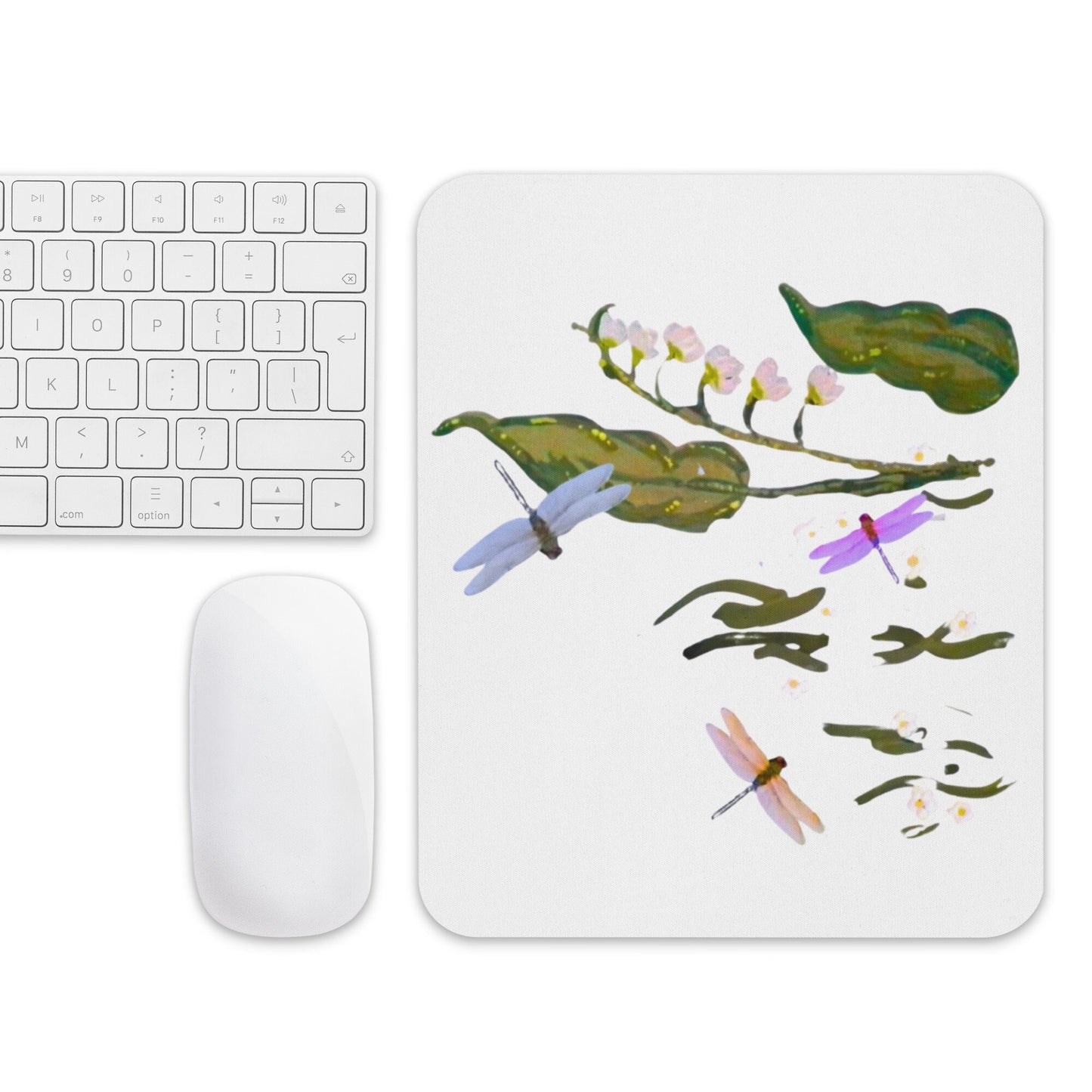 Dragonfly Mousepad,girly mousepad,gifts for nerds,gaming mousepad,floral mousepad,work from home,aesthetic mousepad