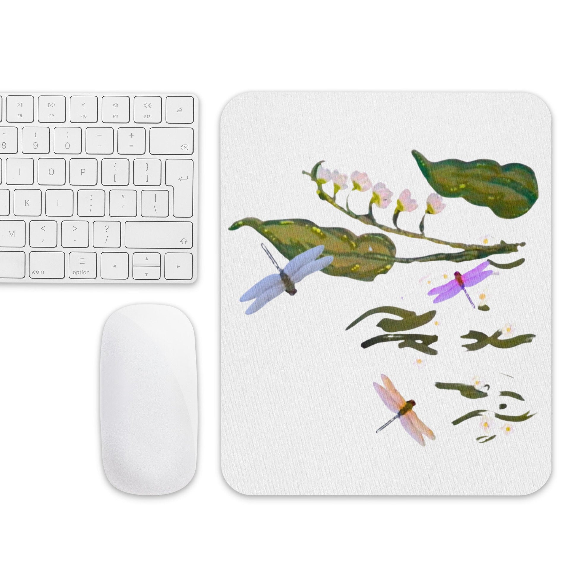 Dragonfly Mousepad,girly mousepad,gifts for nerds,gaming mousepad,floral mousepad,work from home,aesthetic mousepad