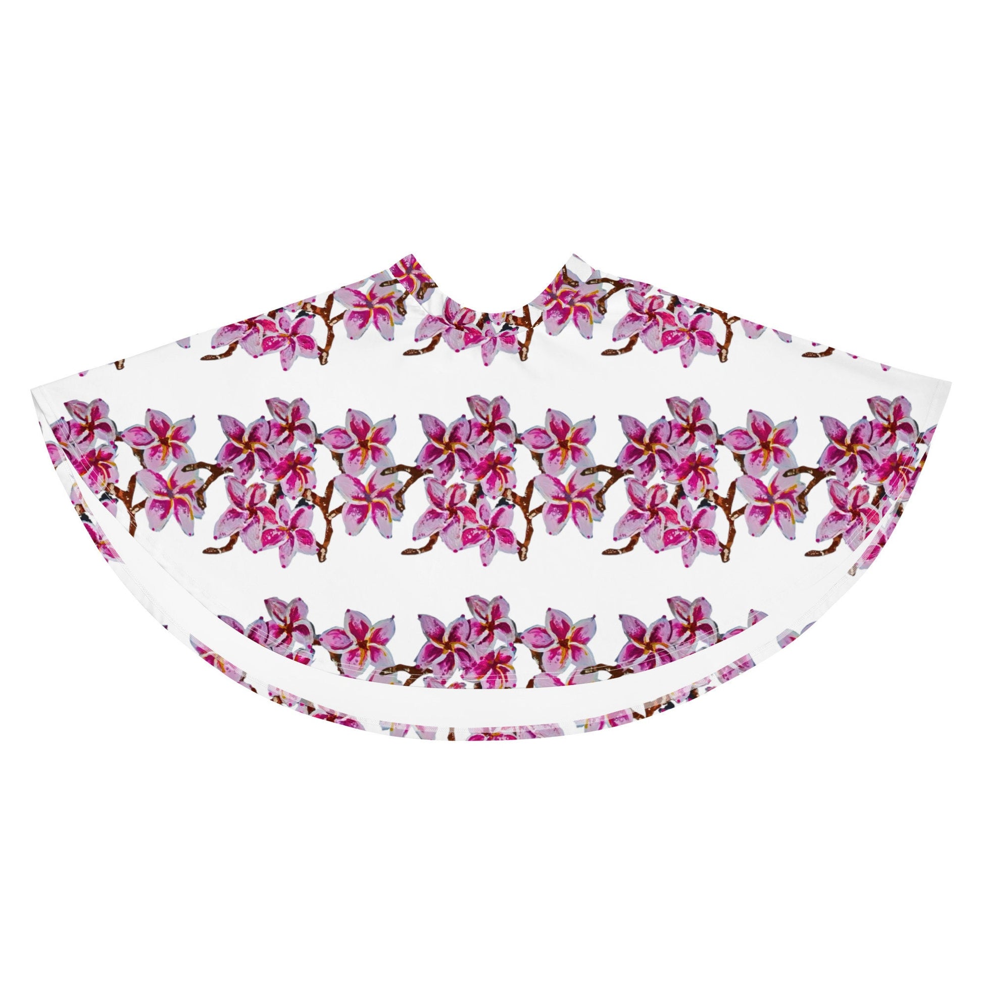 Cherry Blossom Flared Skirt,ruffle skirt,pleated skirt,flowy skirt,plus size skirt,elastic waist skirt,floral skirt