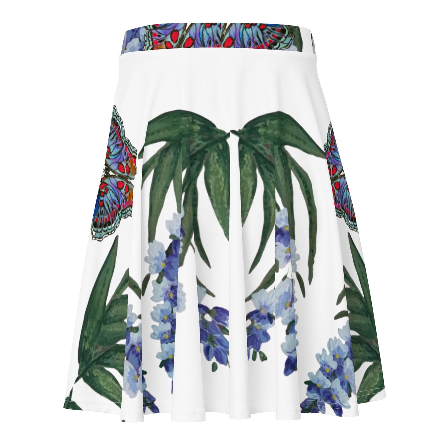 Butterfly Floral Skirt,gift for sisters,flower skirt,elastic waist,plus size skirt,office skirt,flowy skirt,pleated skirt,ruffle skirt