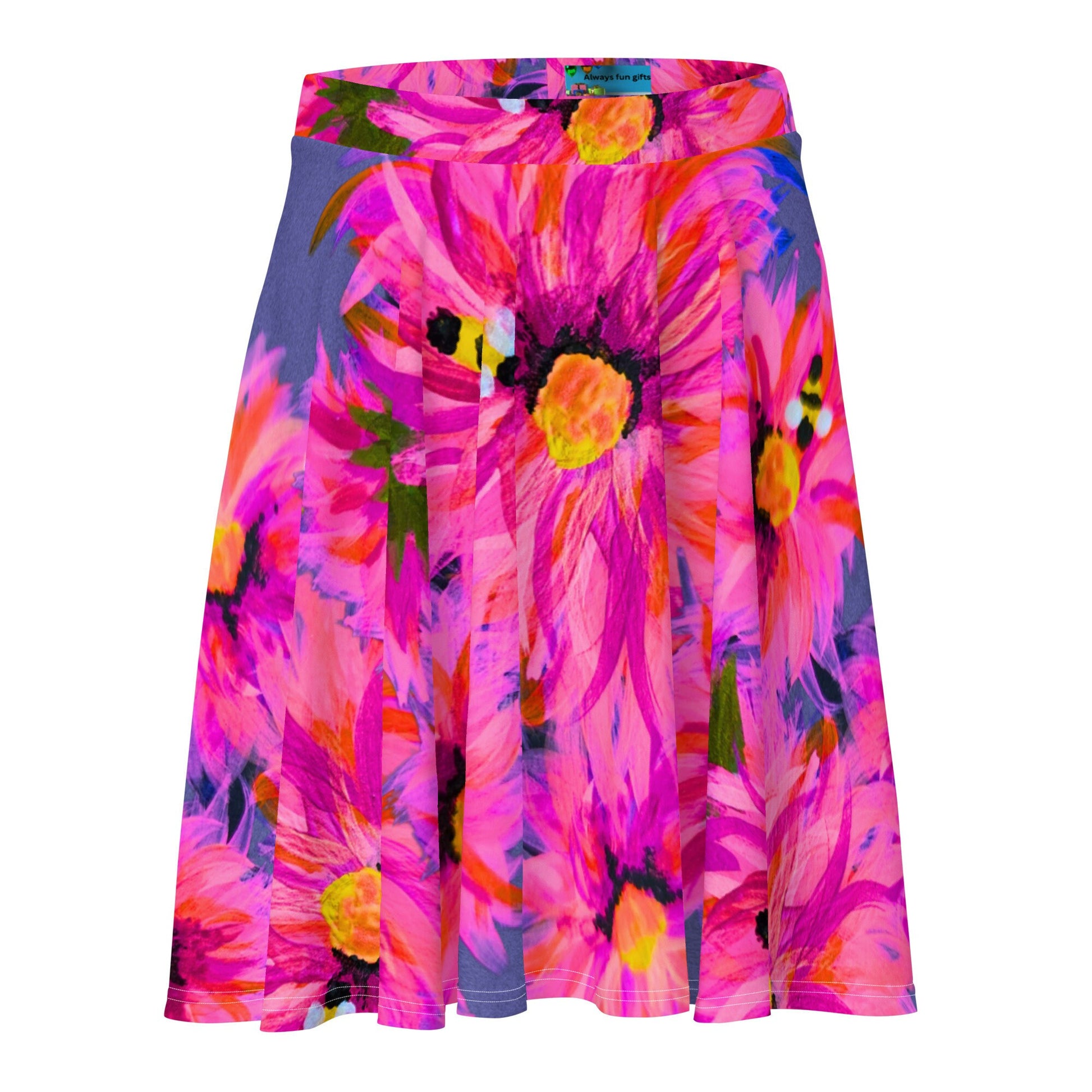 Pink Flower Skirt,gift for sisters,ruffle skirt,floral clothing,plus size,elastic waist,pleated skirt,colorful skirt,floral skirt