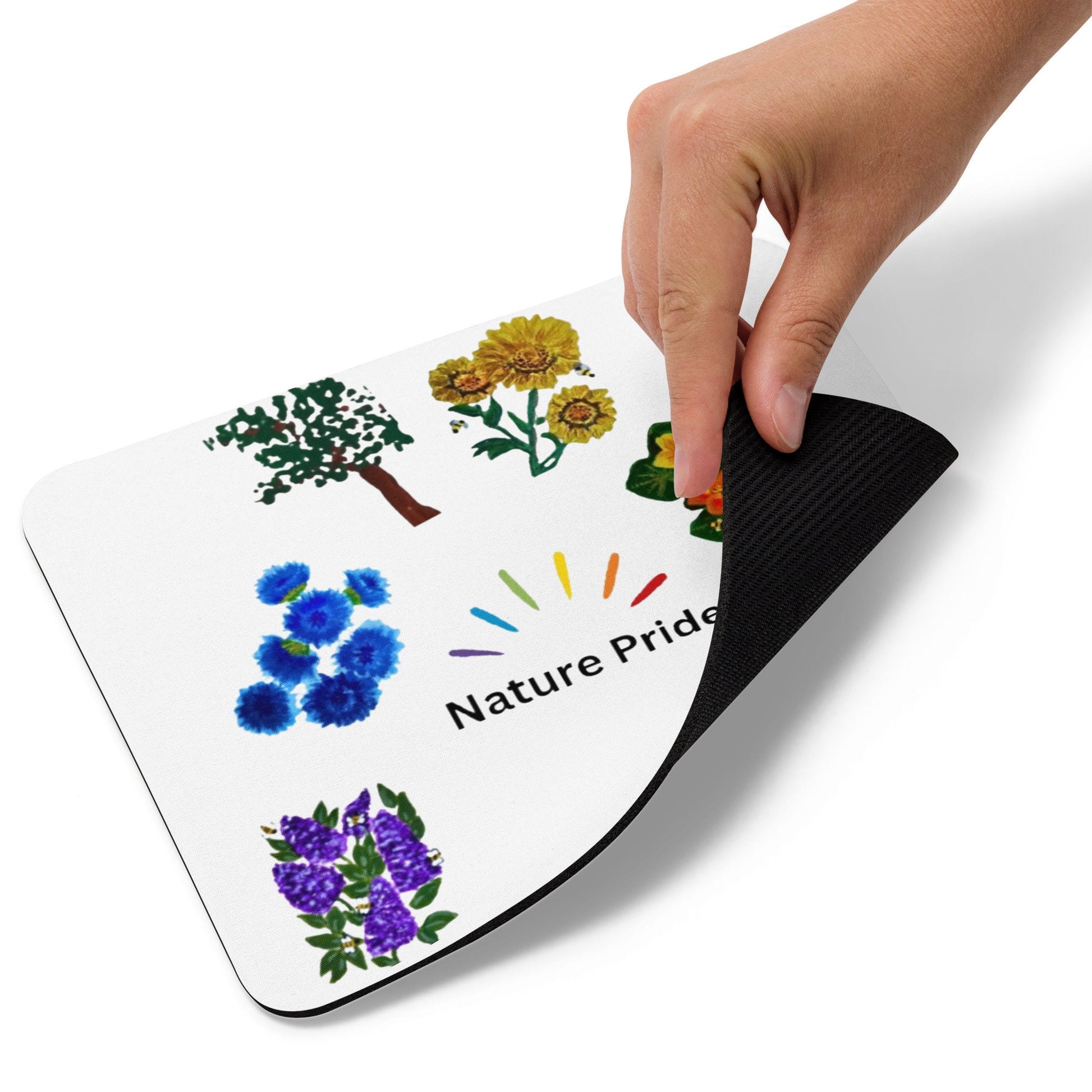 Nature Pride Mousepad,LGBTQ gift,gifts for nerds,work from home,gift under 20,aesthetic mousepad,floral mousepad,colorful mousepad