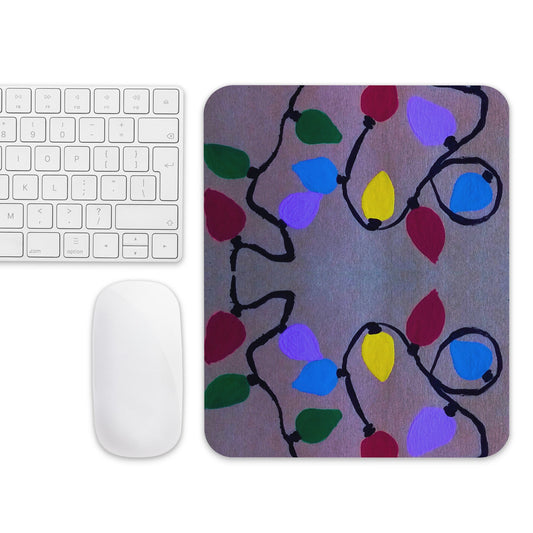 Holiday Lights Mousepad,aesthetic mousepad,gifts for nerds,christmas mousepad,colorful mousepad,girly mousepad,desk decor