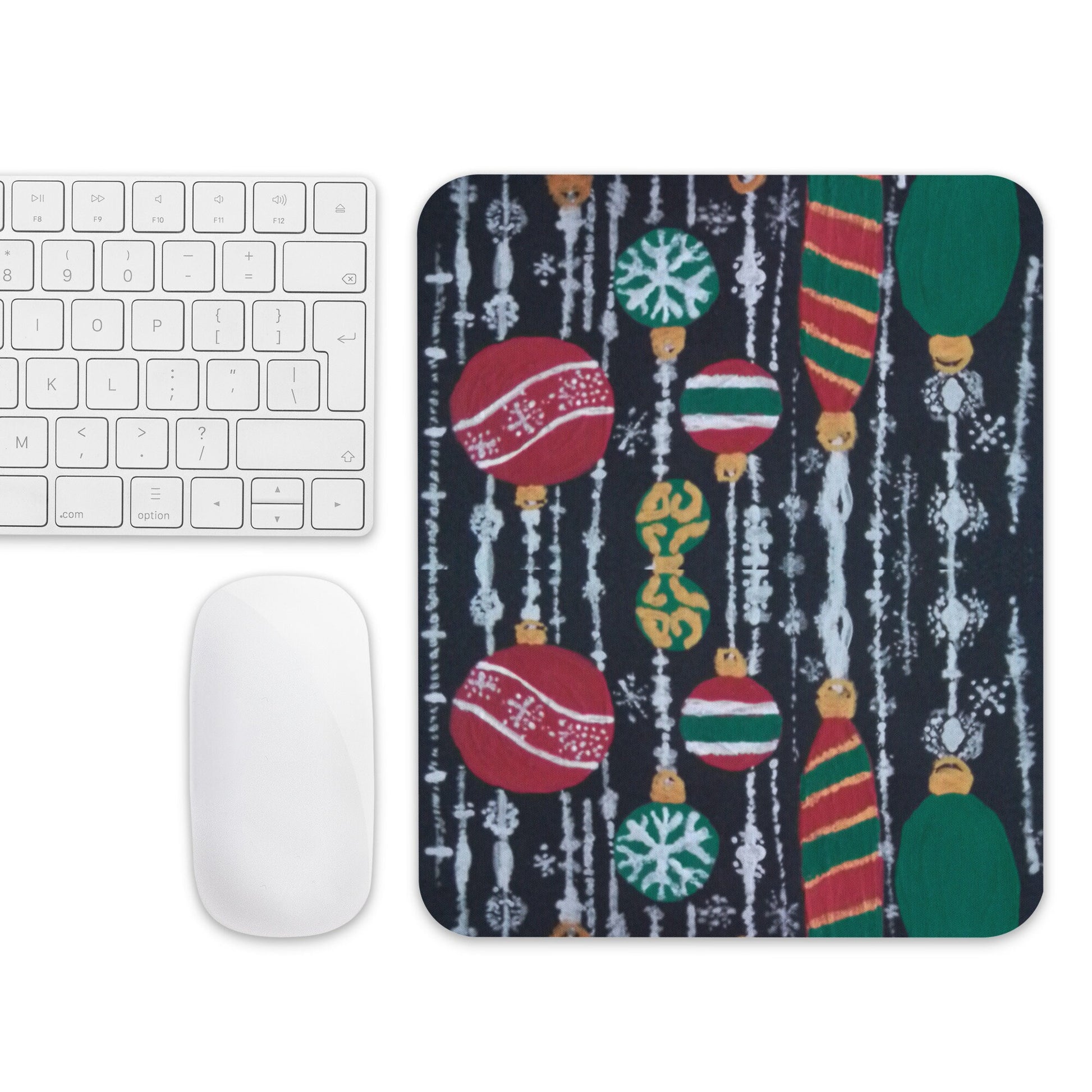 Holiday Ornaments Mousepad,aesthetic mousepad,work from home,unique mousepad,gifts for nerds,christmas mousepad,colorful mousepad