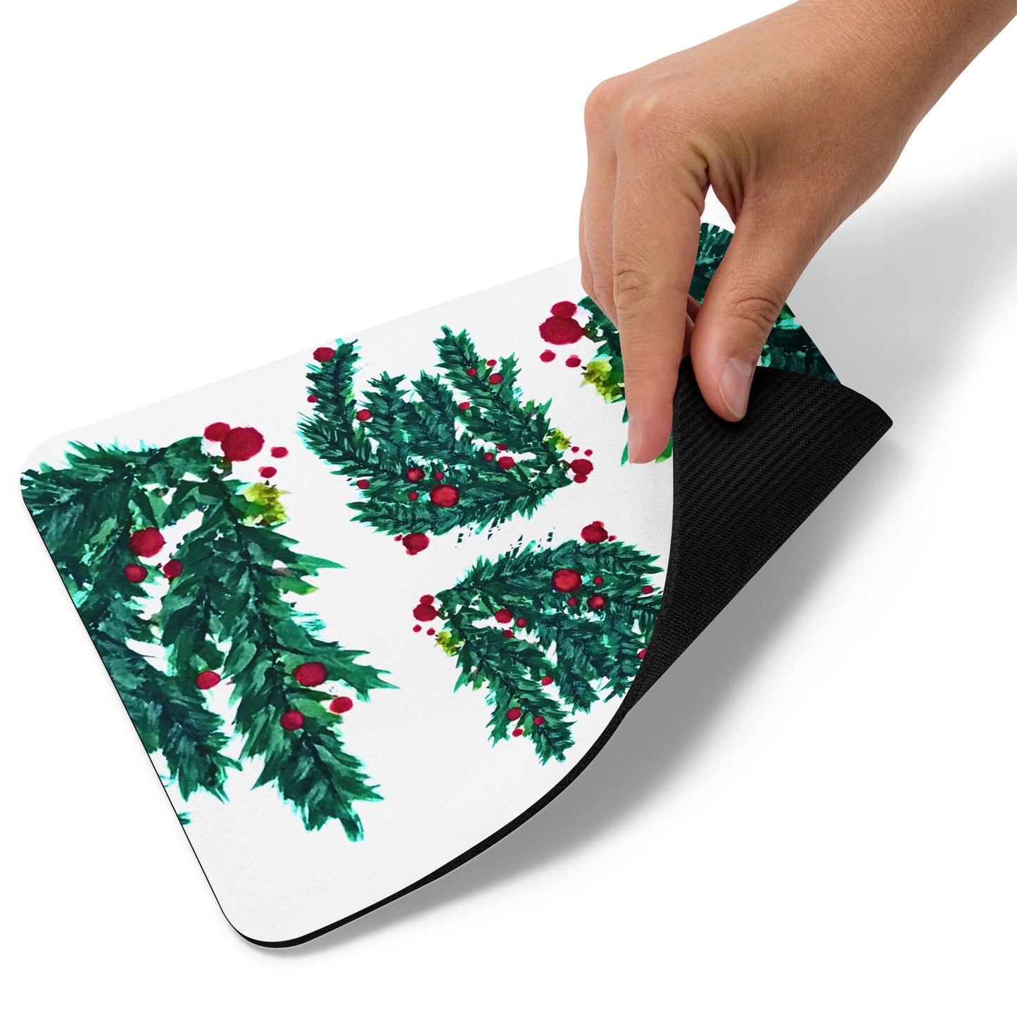 Tree Holly Holiday Mousepad,christmas mousepad,aesthetic mousepad,plant mousepad,gifts for nerds,botanical mousepad