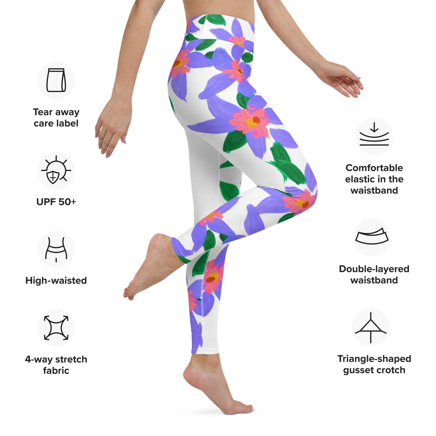 Purple Lilies Yoga Leggings,floral leggings,fitness leggings,workout leggings,colorful leggings,nature lovers gift,high waist leggings