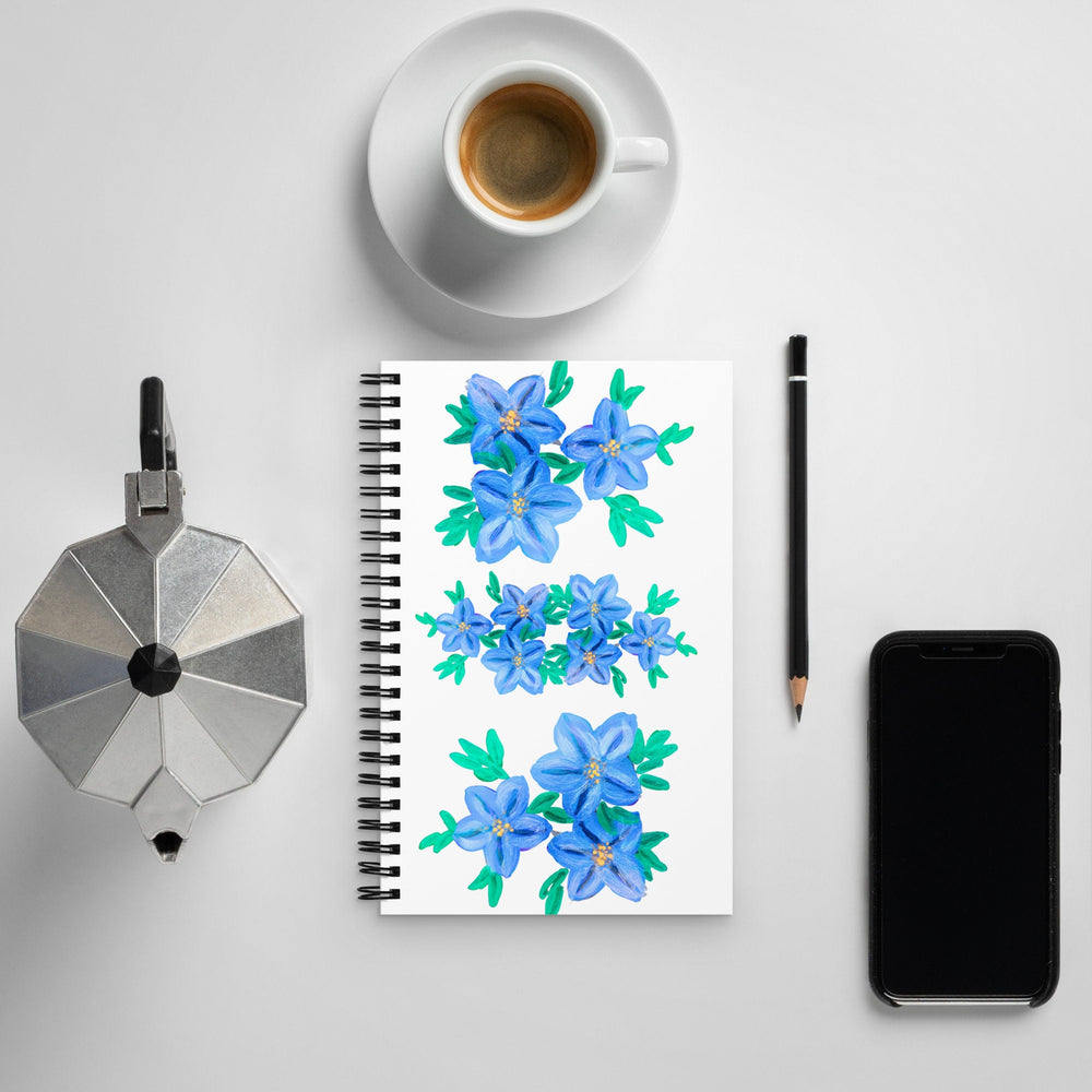 Forget Me Not Spiral Notebook,dream journal,lined notebook,manifesting journal,minimalist journal,gardening journal