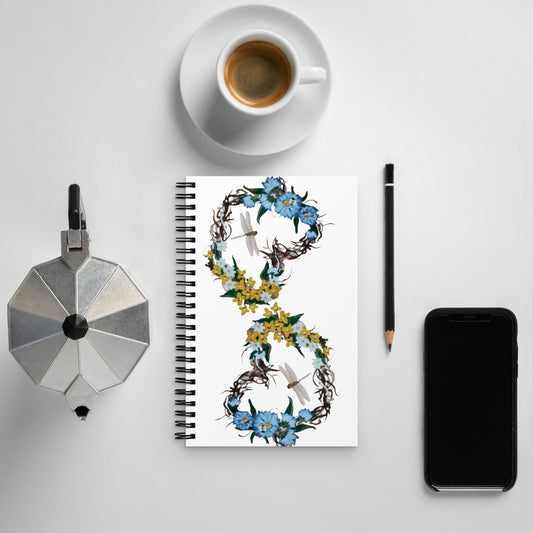 Heart Wreath Spiral Notebook,lined notebook,mindfullness journal,dream journal,daily journal,nature journal
