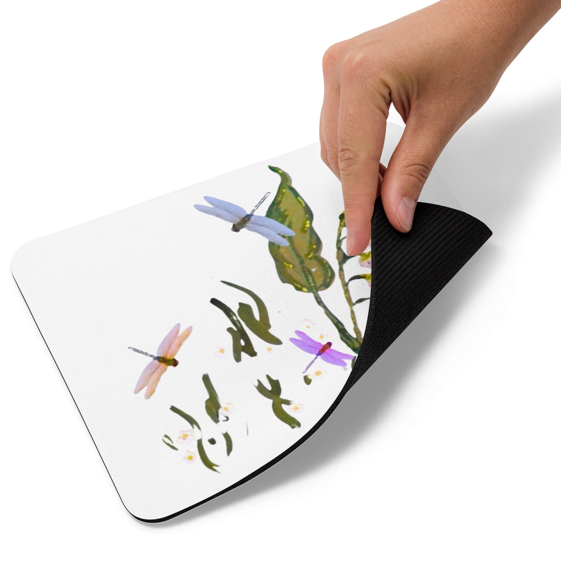 Dragonfly Mousepad,girly mousepad,gifts for nerds,gaming mousepad,floral mousepad,work from home,aesthetic mousepad
