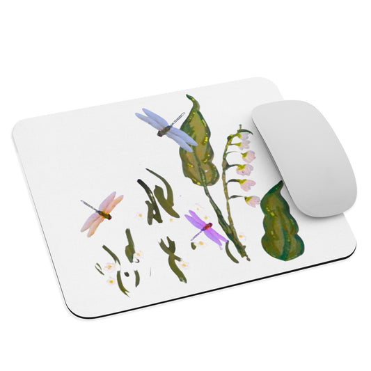 Dragonfly Mousepad,girly mousepad,gifts for nerds,gaming mousepad,floral mousepad,work from home,aesthetic mousepad