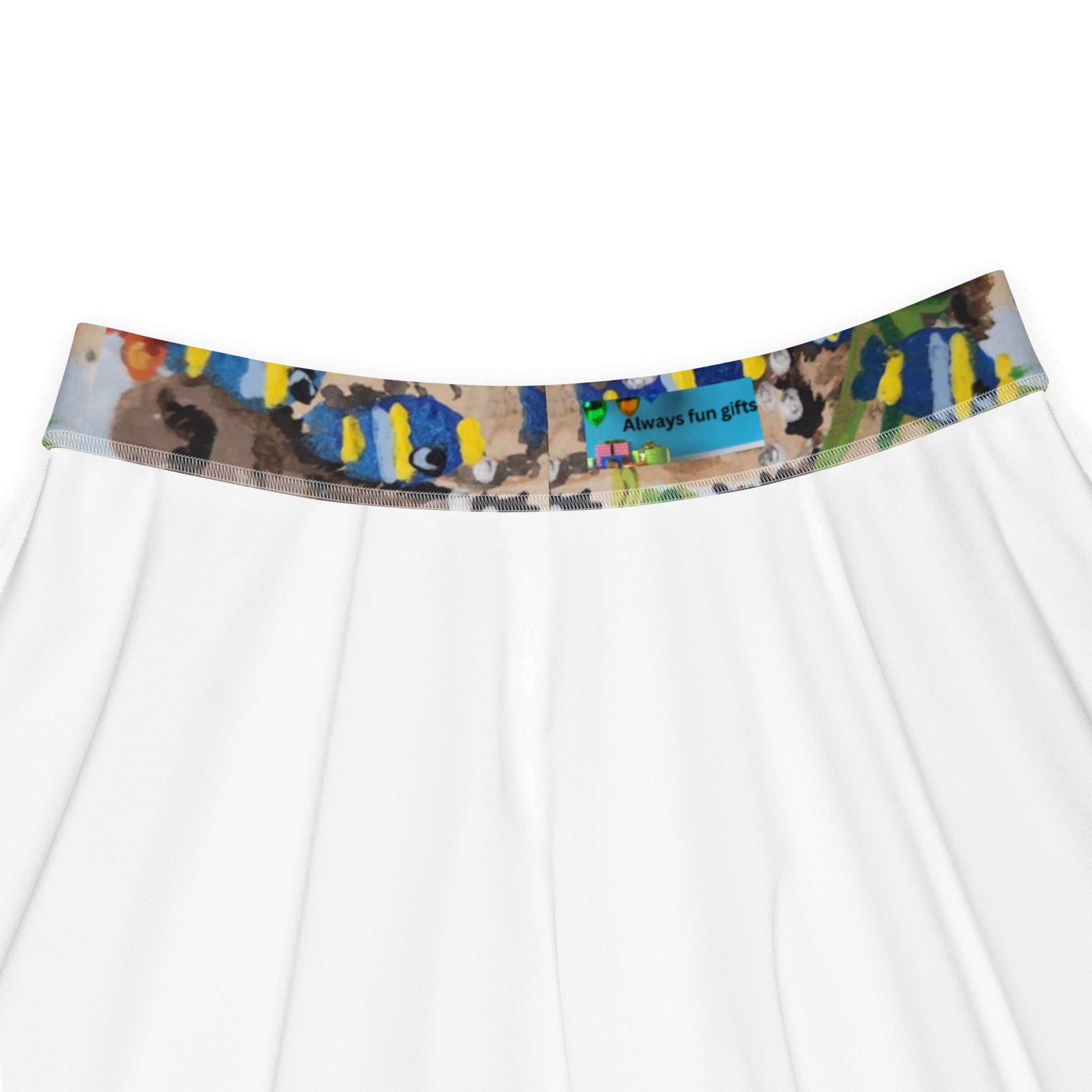 Ocean View Print Skirt,pleated skirt,office skirt,gift for sisters,flared skirt,flowy skirt,elastic waist,plus size,ruffle skirt,colorful