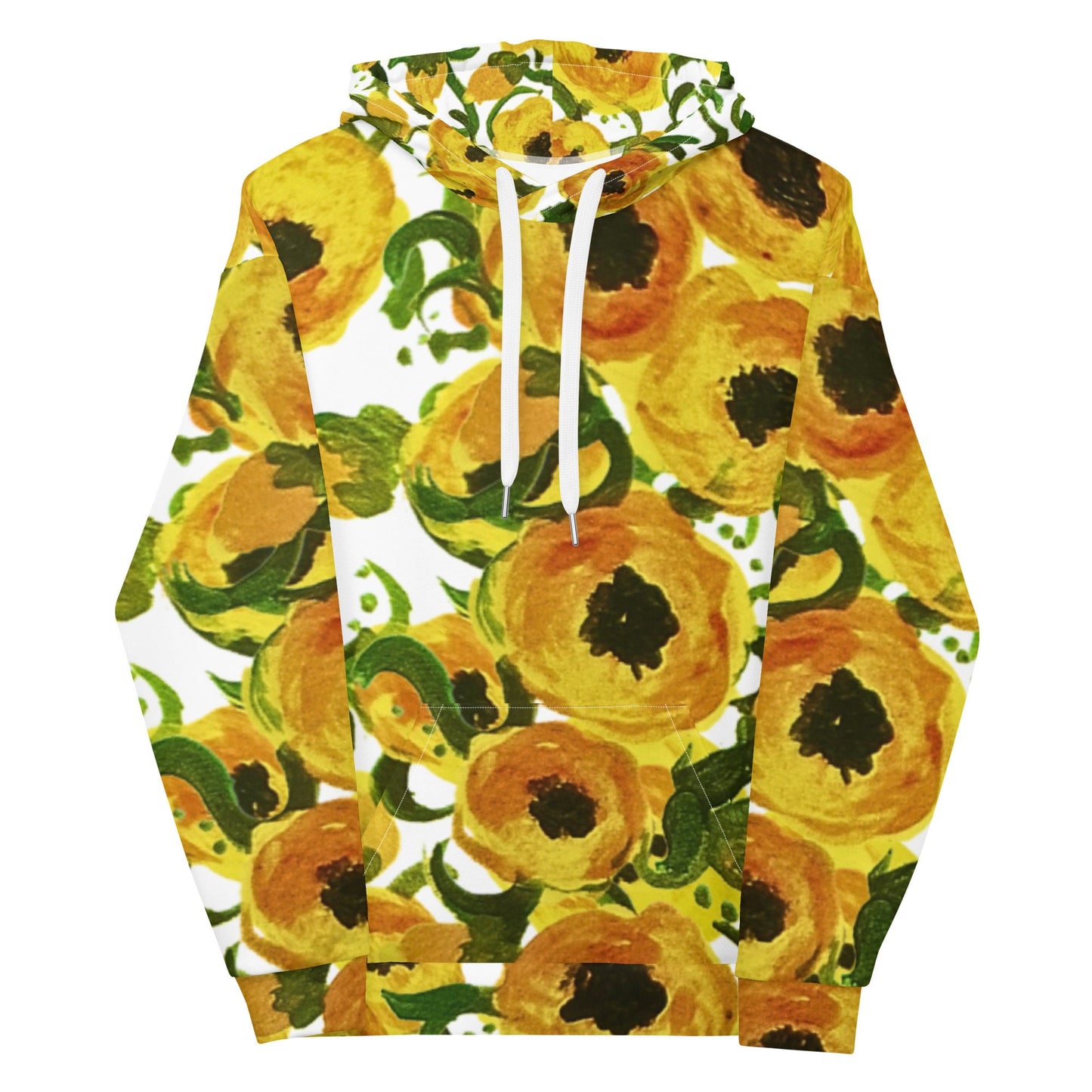 Yellow Love Unisex Hoodie,hoodie with pocket,floral hoodie,pullover hoodie,trendy hoodie,comfy hoodie,college hoodie
