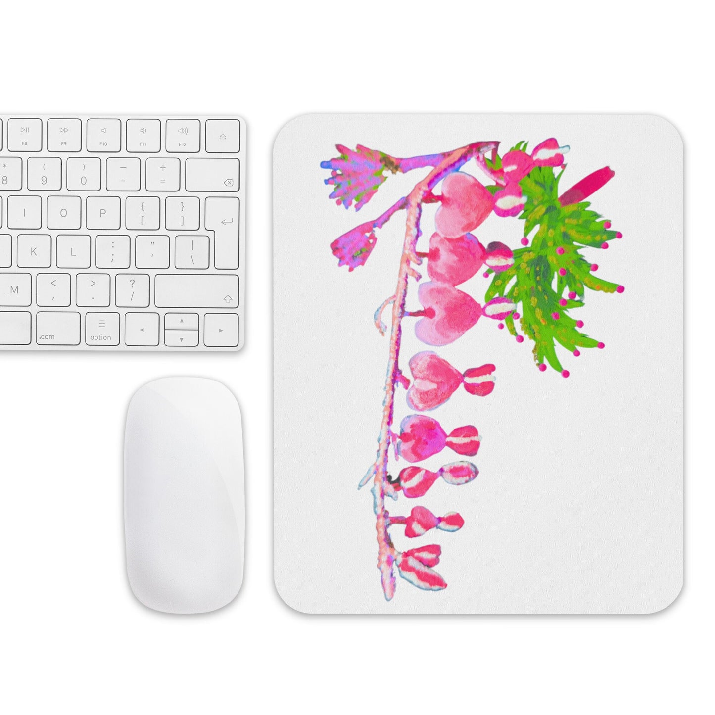 Heart Vine Floral Mousepad,girly mousepad,unique mousepad,gifts for nerds,work from home,desk accessories