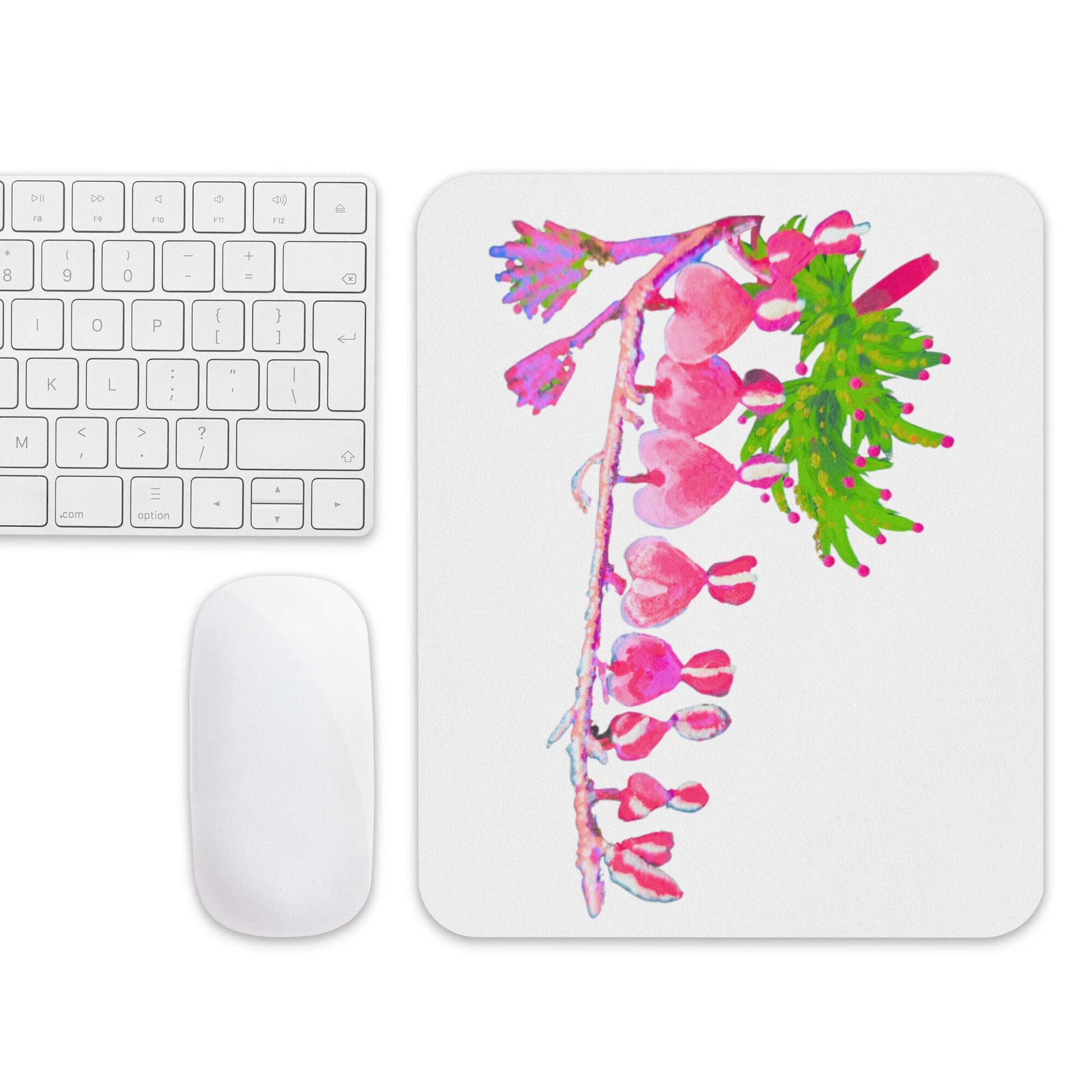 Heart Vine Floral Mousepad,girly mousepad,unique mousepad,gifts for nerds,work from home,desk accessories