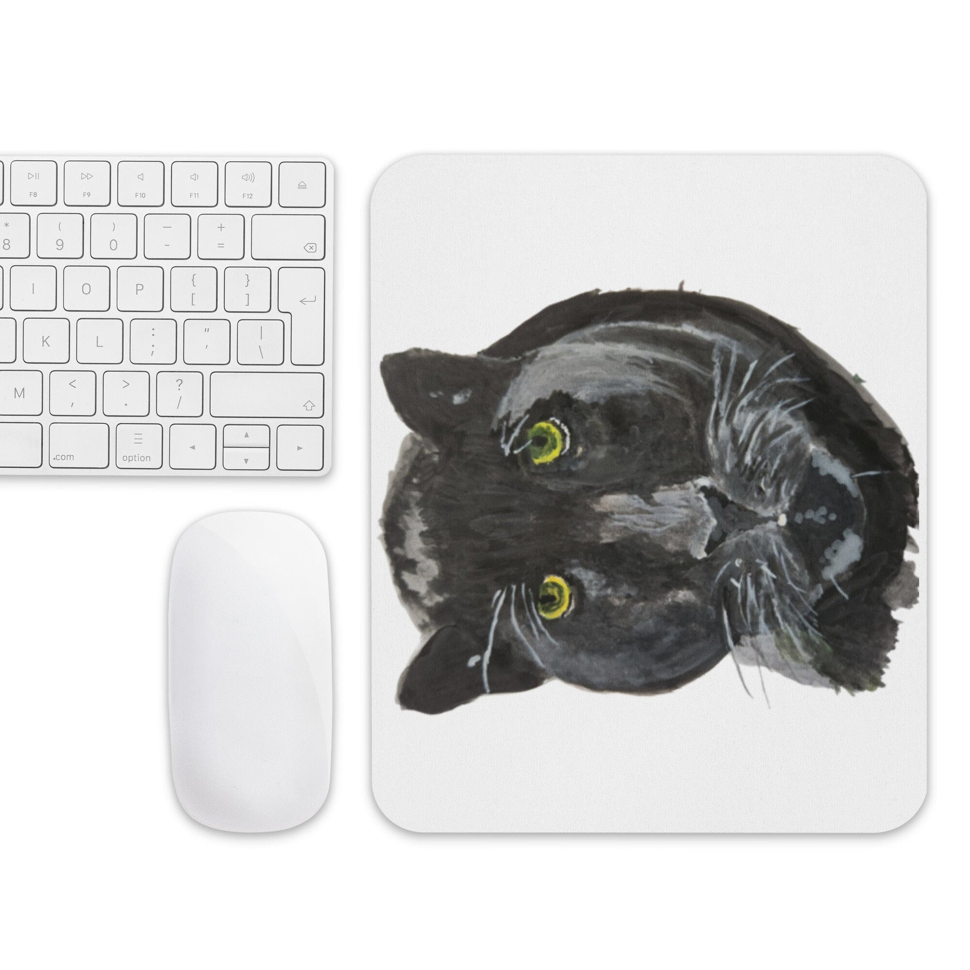Black Cat Mousepad, panther lover gift,cute mousepad,gifts for nerds,work from home,aesthetic mousepad,desk decor
