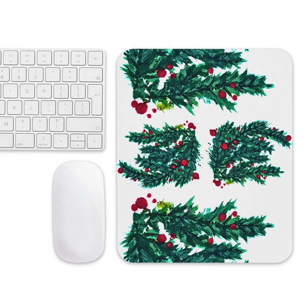 Tree Holly Holiday Mousepad,christmas mousepad,aesthetic mousepad,plant mousepad,gifts for nerds,botanical mousepad
