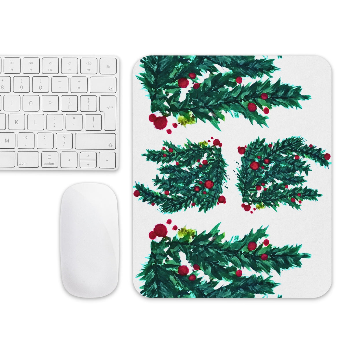 Tree Holly Holiday Mousepad,christmas mousepad,aesthetic mousepad,plant mousepad,gifts for nerds,botanical mousepad
