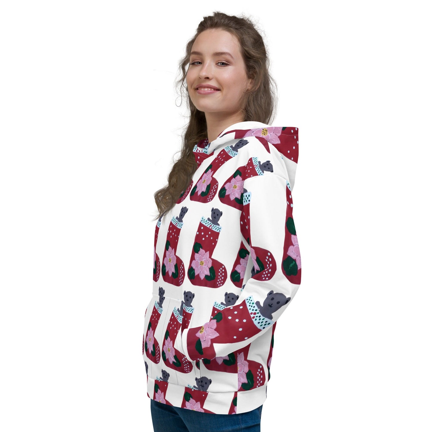 Christmas Stocking Unisex Hoodie,pullover hoodie,hoodie with pocket,holiday hoodie,seasonal hoodie,trending hoodie