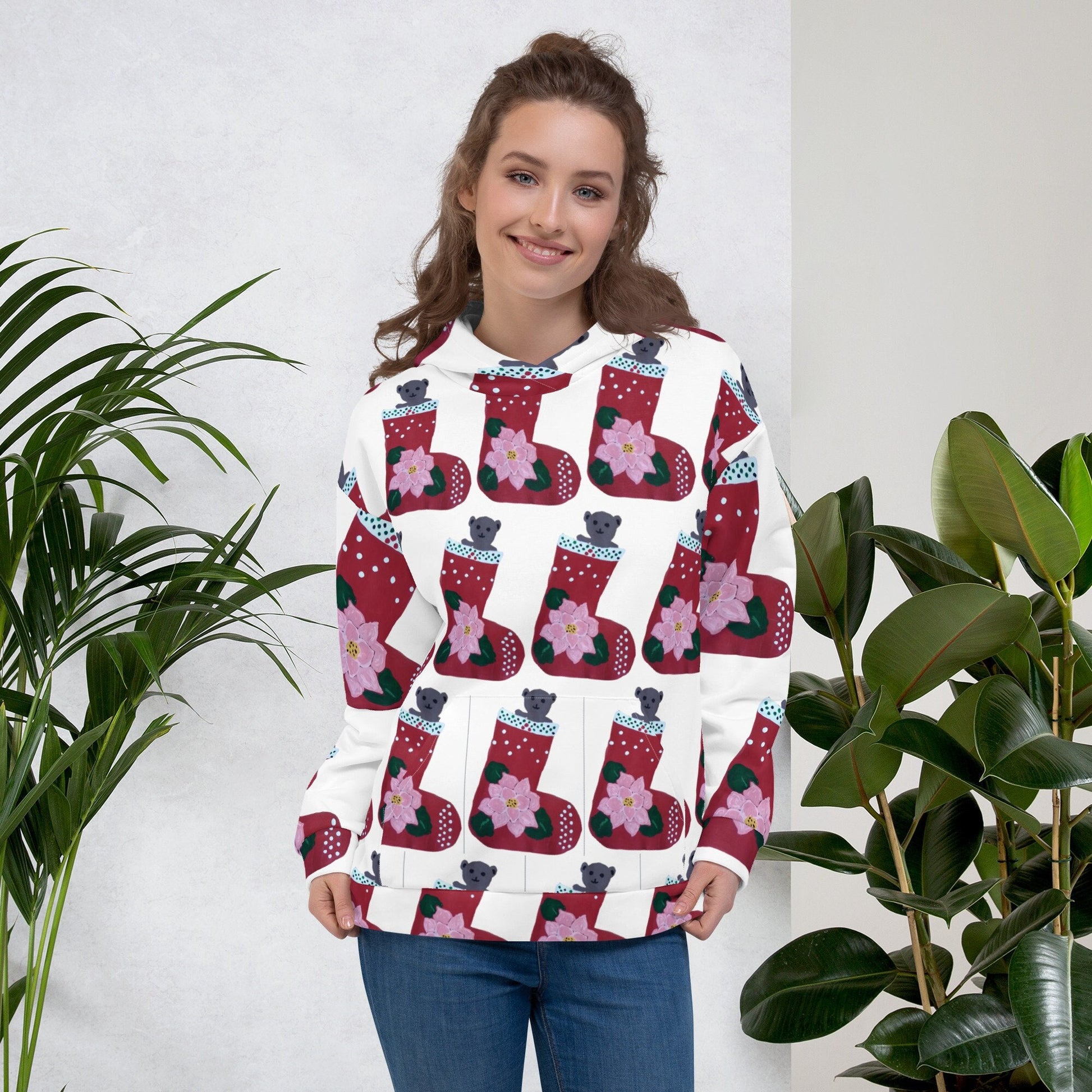 Christmas Stocking Unisex Hoodie,pullover hoodie,hoodie with pocket,holiday hoodie,seasonal hoodie,trending hoodie