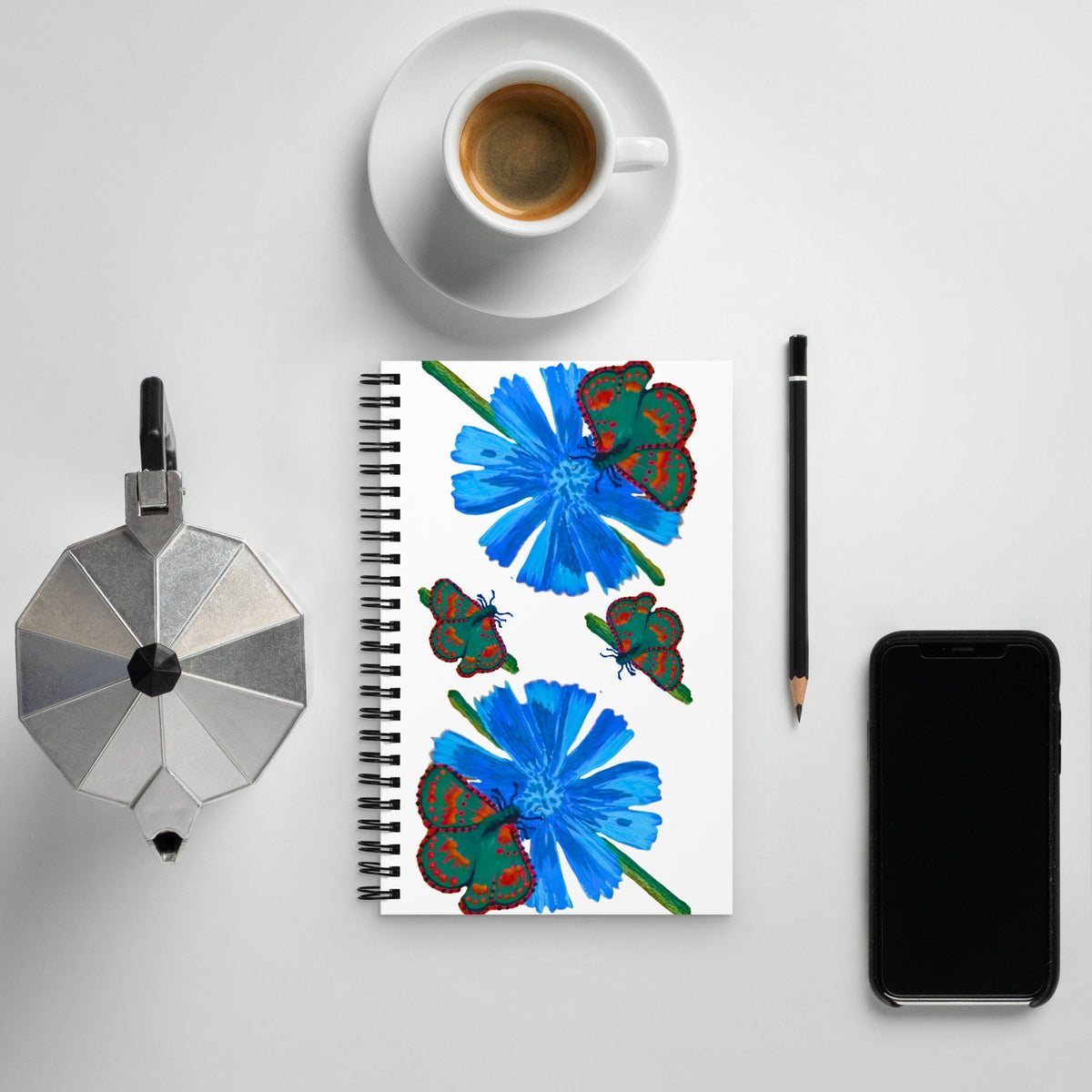Green Butterfly Spiral Notebook,lined notebook,writing journal,meditation journal,gardening journal,dream journal,nature lovers gift