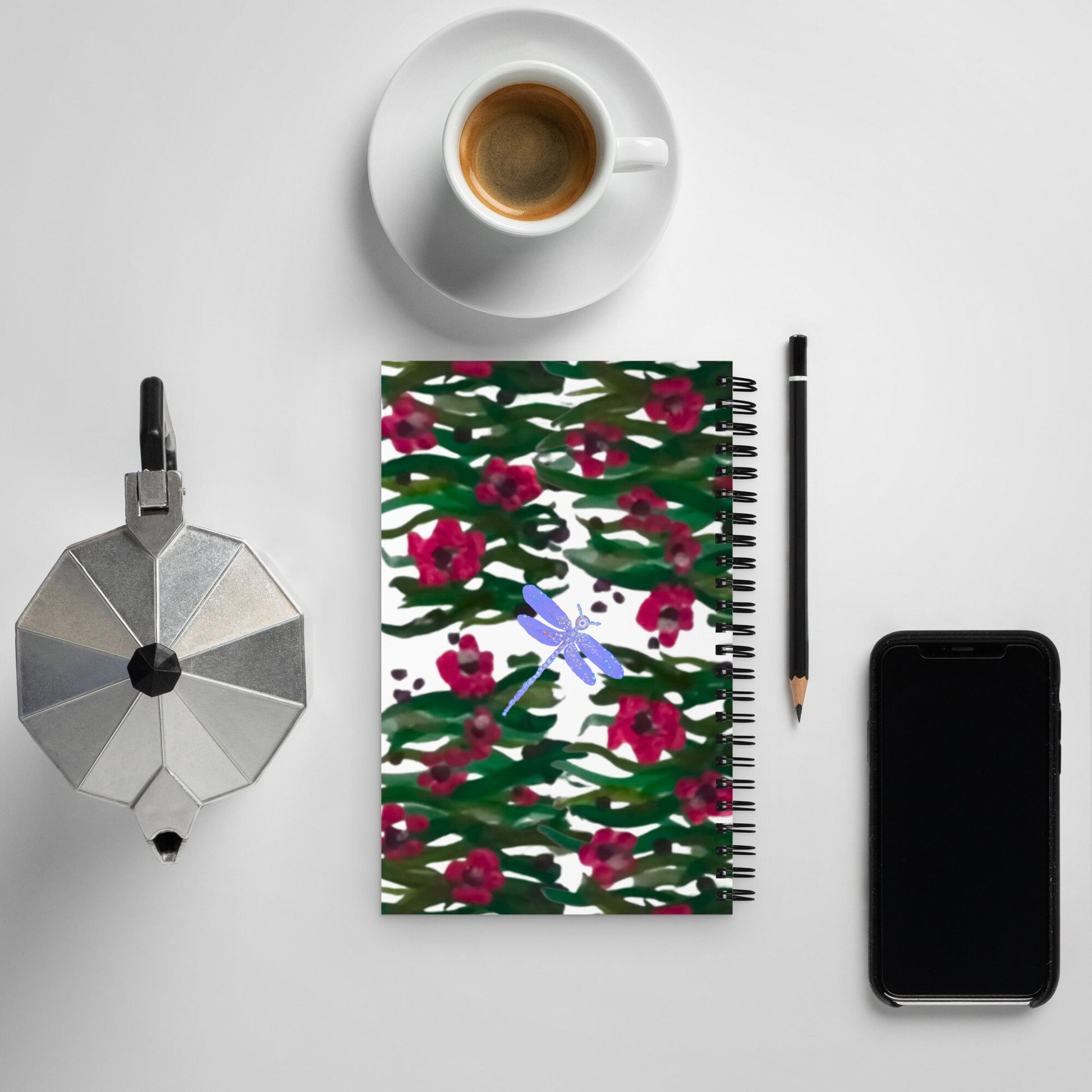Dragonfly Spiral Notebook,lined notebook,dream journal,gardening journal,spiritual journal therapy journal