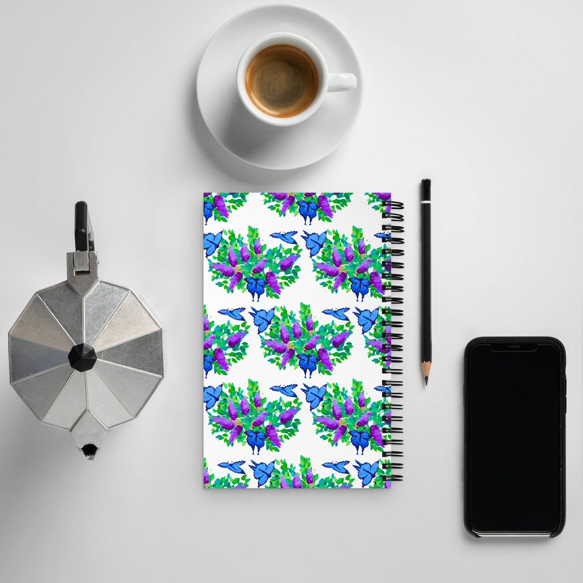 Blue Butterfly Spiral Notebook,lined notebook,gardening journal,nature journal,dream journal,composition notebook