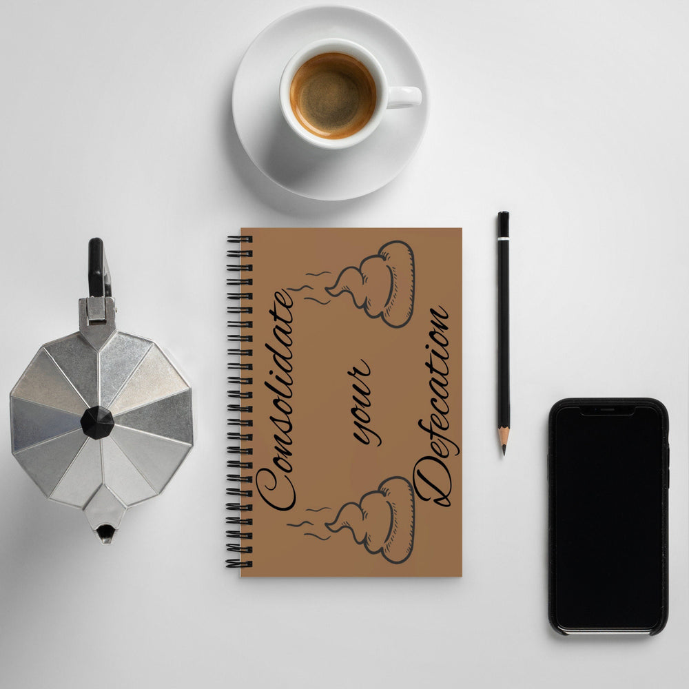 Consolidate your Defecation Spiral Notebook,lined notebook,writing journal,get your poop together,funny journal,unique journal