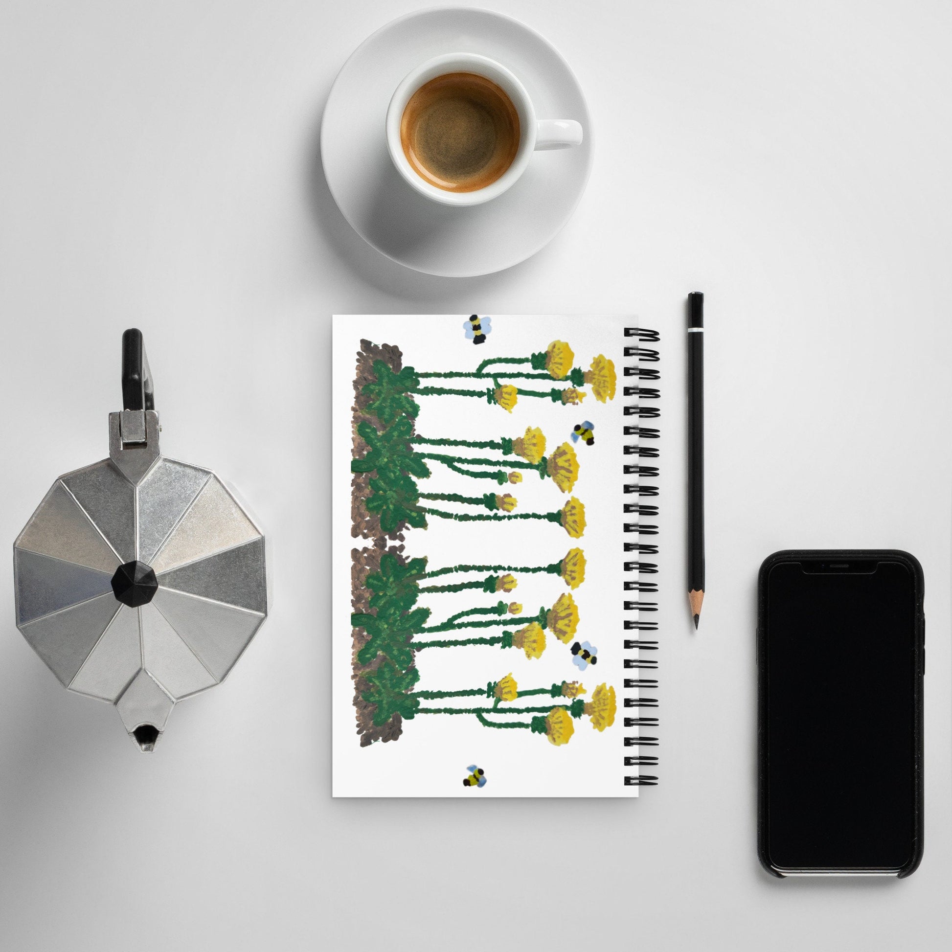 Dandelion Spiral Notebook,nature journal,gardening journal,minimalist journal,fall junk journal,composition notebook