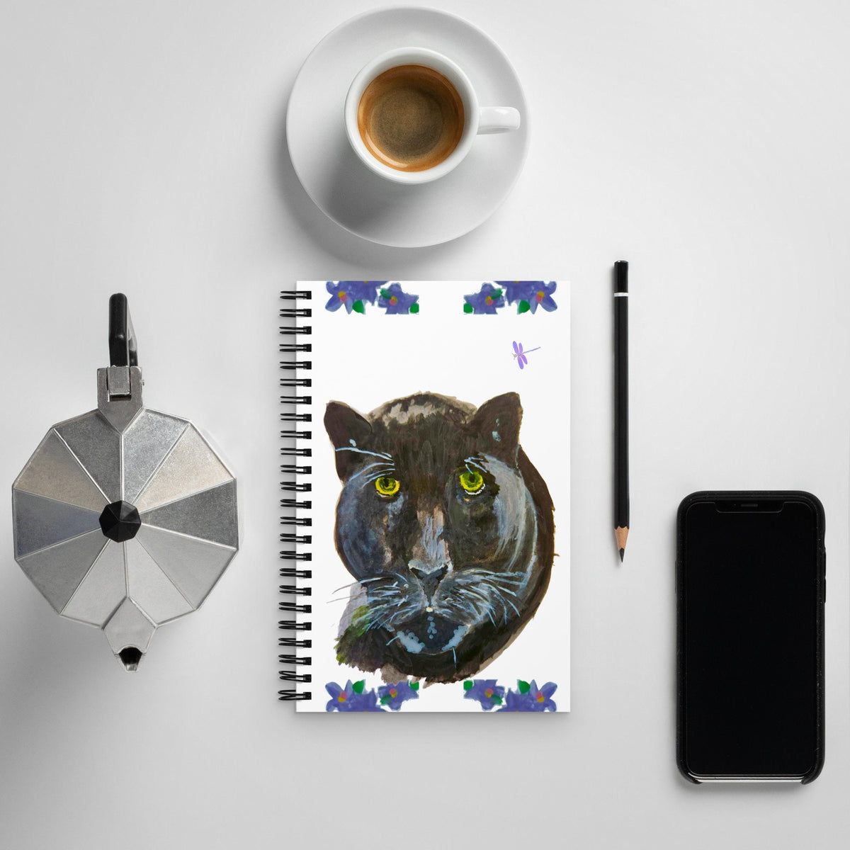 Panther Spiral Notebook,dot journal,nature journal,spiritual journal,fall junk journal,composition notebook