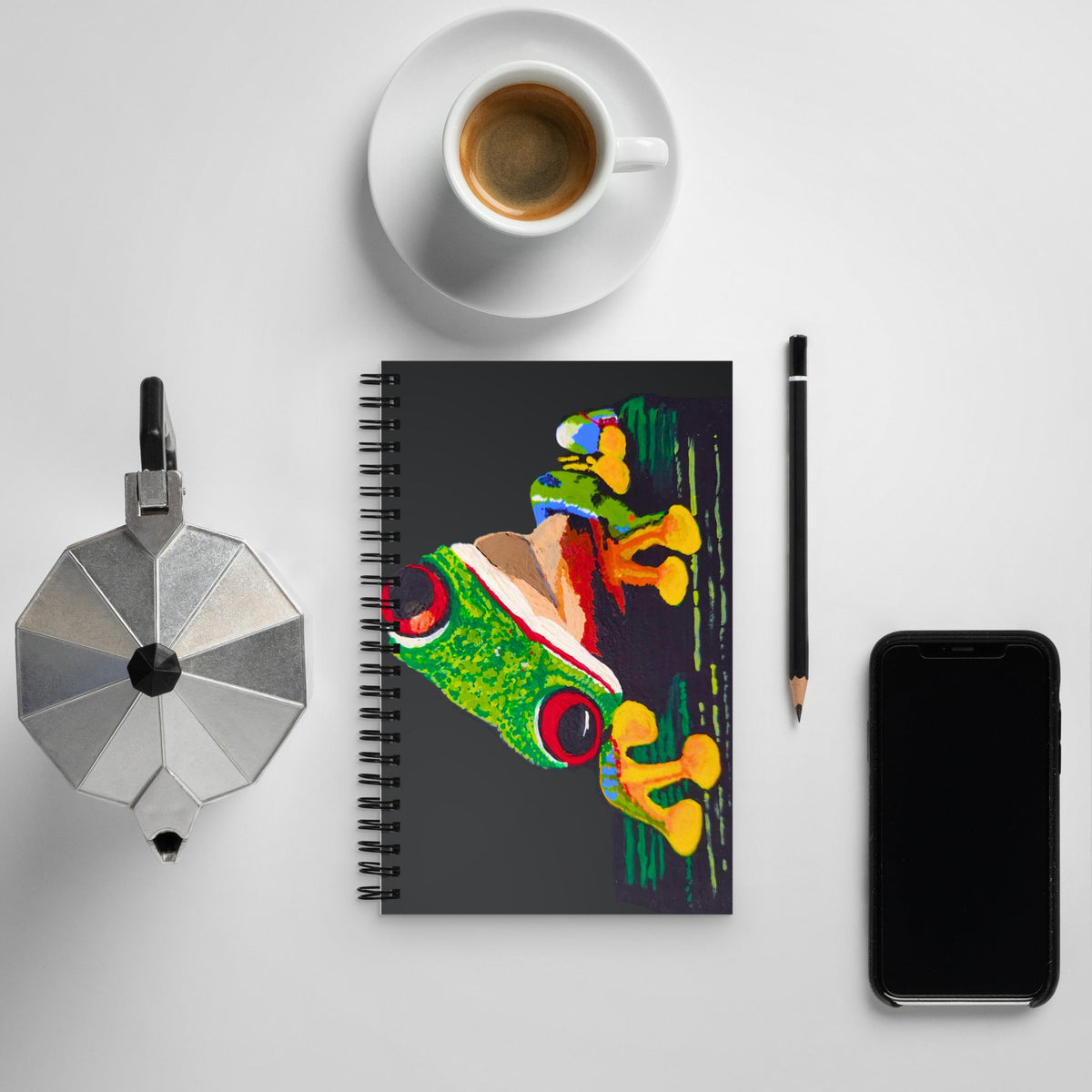 Tree Frog Spiral Notebook,spiritual journal,dot journal,fall junk journal,writing journal,animal lovers gift,mindfulness journal