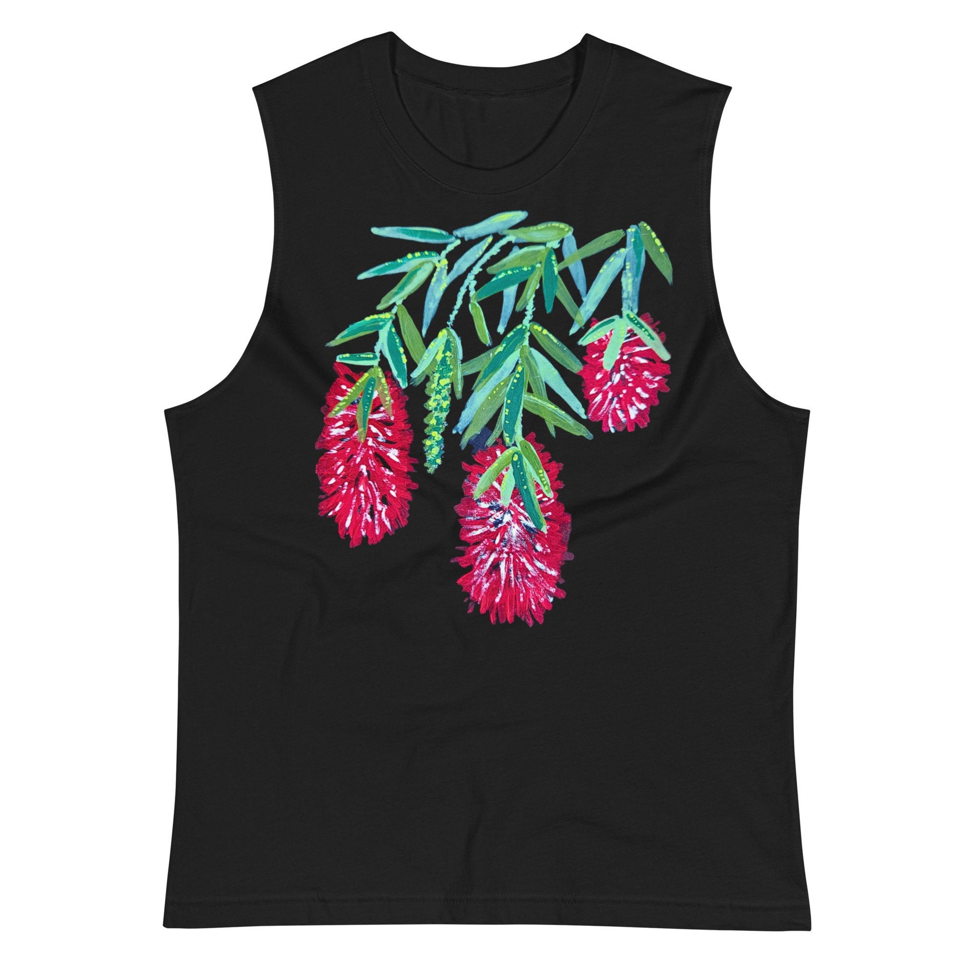 Red flower top,floral shirt,botanical shirt,spring shirt,plants shirt,womens summer tshirt,flower style top,painted floral shirt.