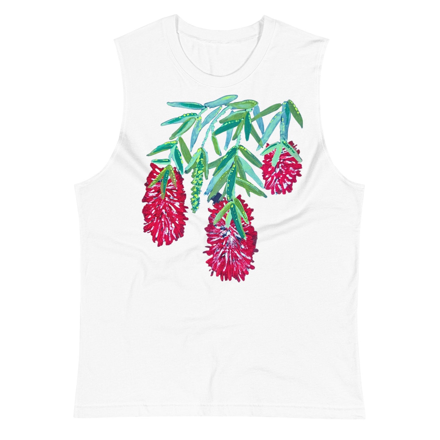 Red flower top,floral shirt,botanical shirt,spring shirt,plants shirt,womens summer tshirt,flower style top,painted floral shirt.