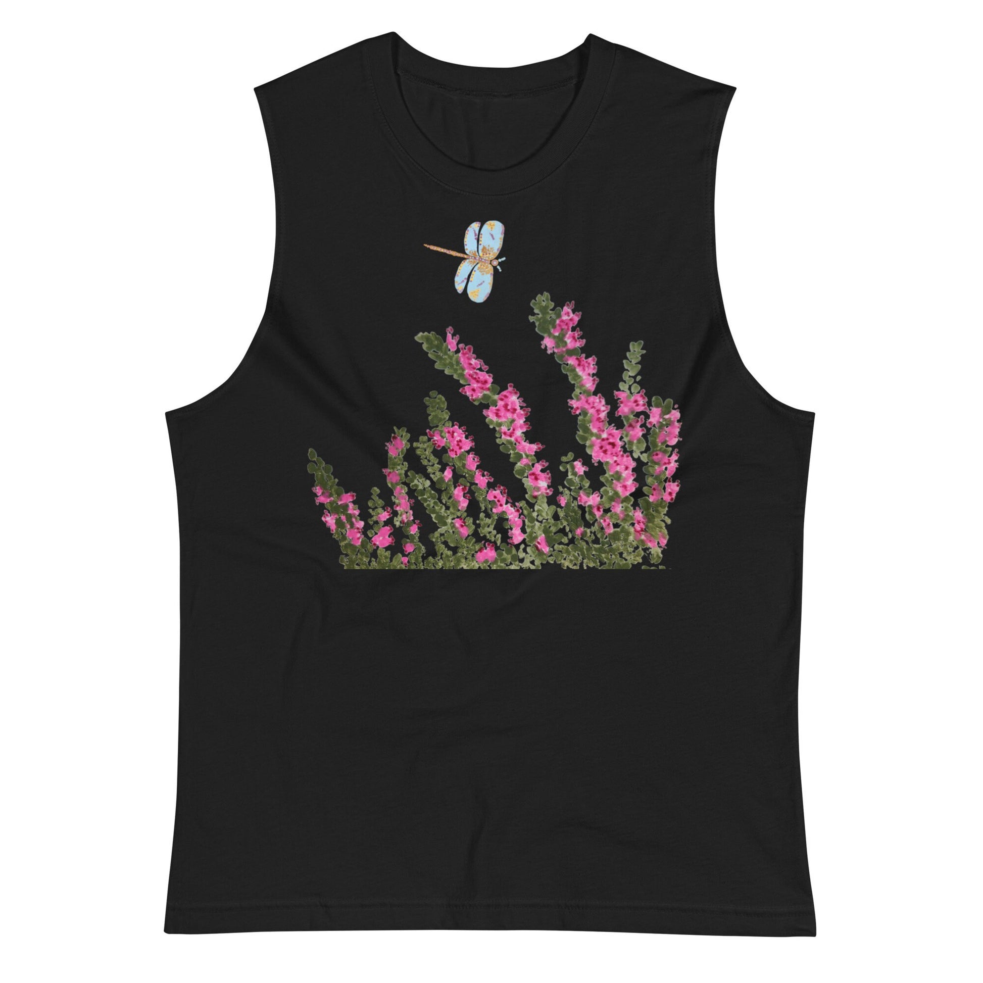 Heather Floral Shirt,wildflowers shirt,botanical shirt,painted floral top,pink floral shirt,dragonfly lover