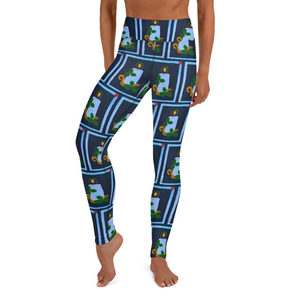 Holiday Candle Yoga Leggings,high waist leggings,fall leggings,spandex leggings,colorful leggings,plus size,workout leggings