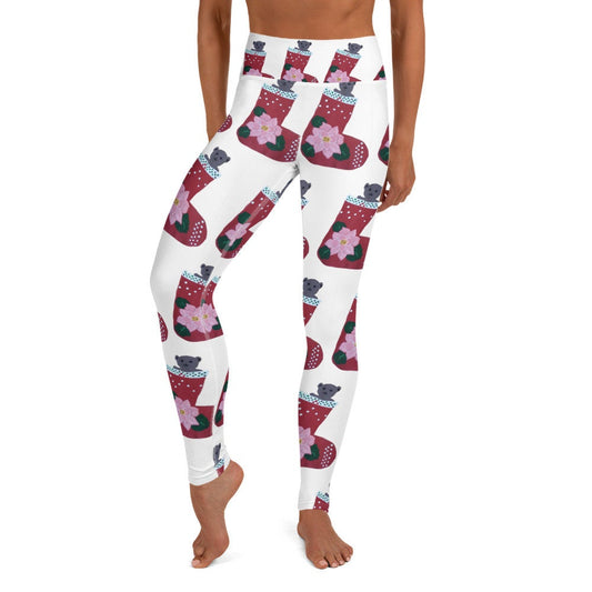 Christmas Stocking Yoga Leggings,high waist leggings,holiday leggings,workout leggings,colorful leggings,women tights,activewear