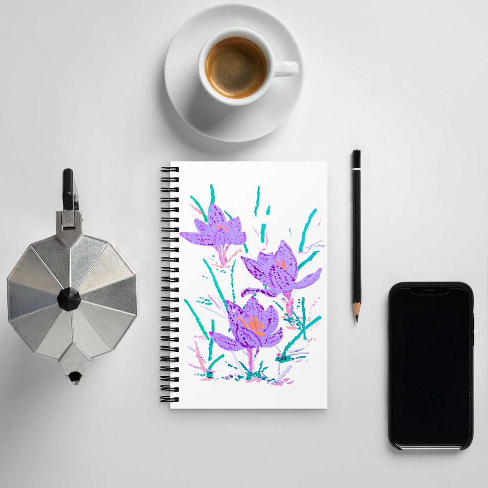 Crocus Flower Spiral Notebook,therapy journal,composition notebook,dot journal,fall junk journal,meditation journal,spiritual journal