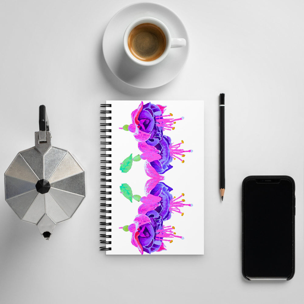 Fuchsia Spiral Notebook,floral journal,spiritual journal,composition notebook,fall junk journal,fitness journal