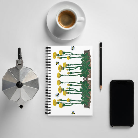 Dandelion Spiral Notebook,nature journal,gardening journal,minimalist journal,fall junk journal,composition notebook